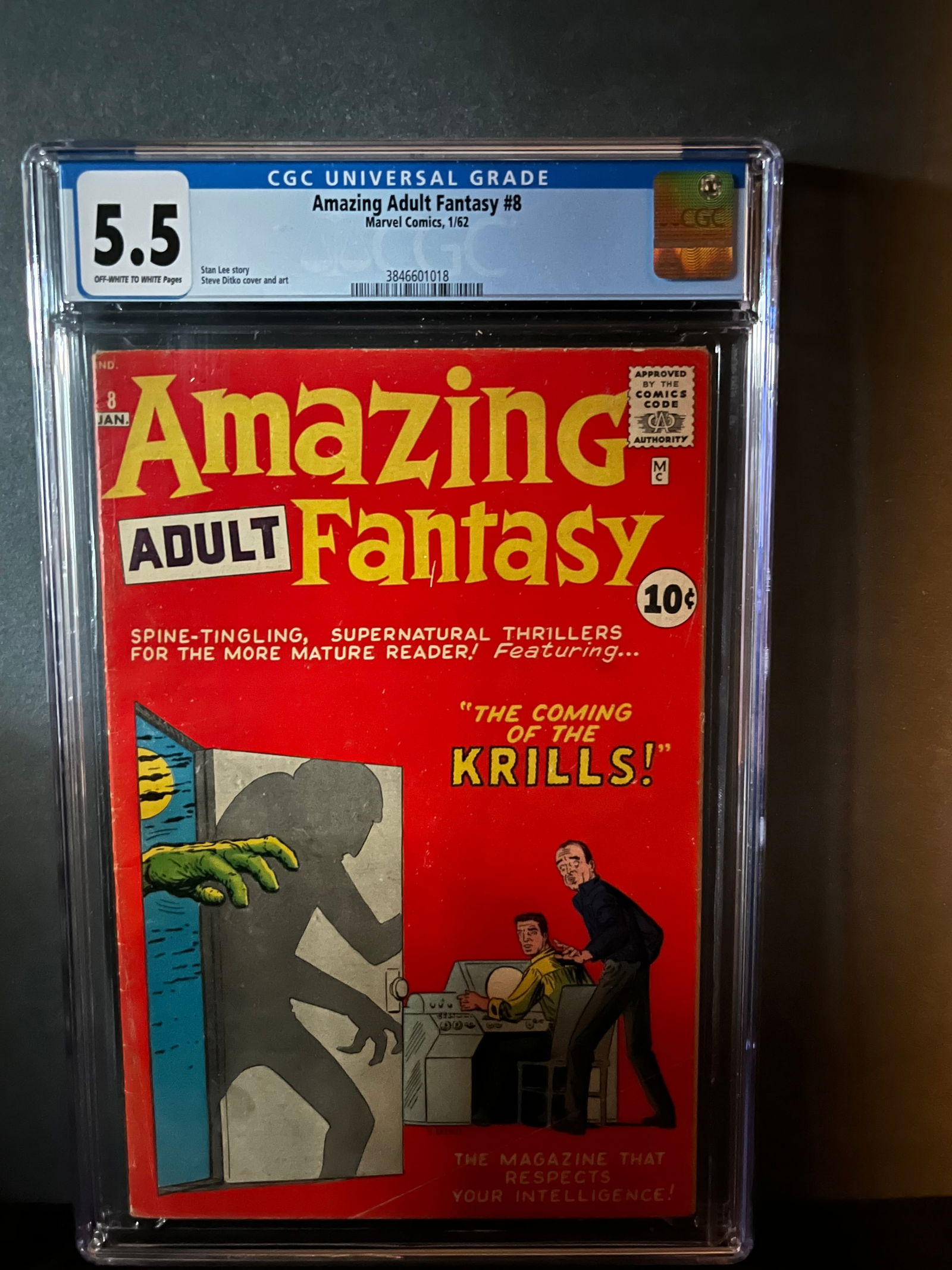 Amazing Adult Fantasy 8 CGC 5.5 Stan Lee/Steve Ditko Work (1 of 1)