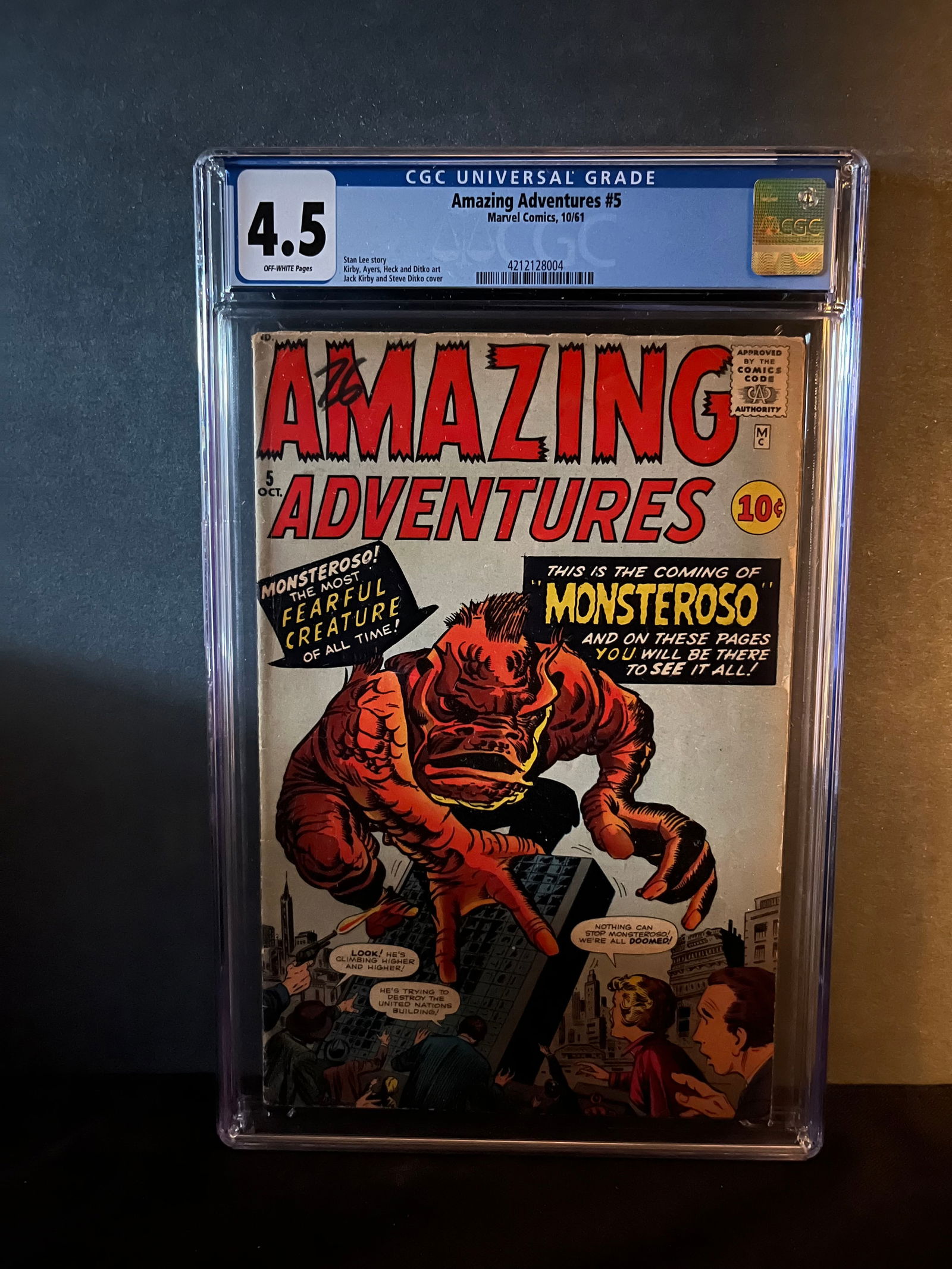 Amazing Adventures 5 CGC 4.5 Steve Ditko/Jack Kirby Work (1 of 1)