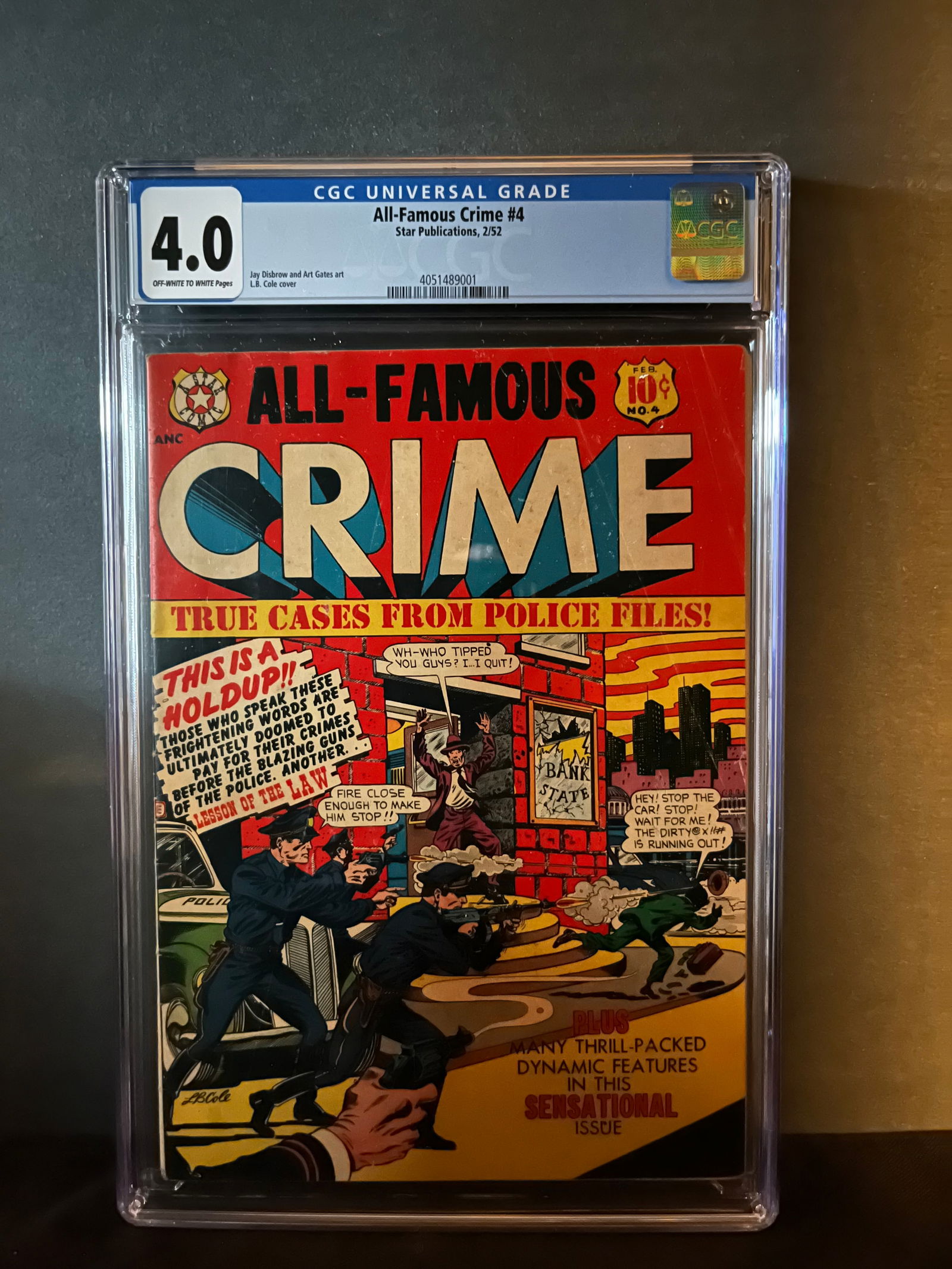 All-Famous Crime 4 CGC 4.0 L.B. Cole Art Pre-Code (1 of 1)