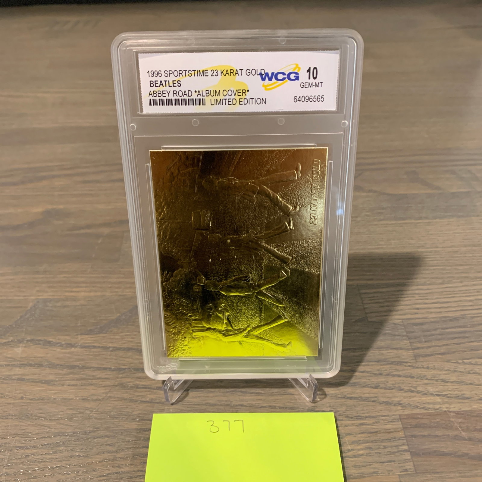WCG 10 23k Gold Beatles Abby Road Limited Ed Card: WCG 10 Gem Mint 1996 Sportstime 23 Karat Gold Beatles Abby Road album cover Limited Edition Card. We are a veteran owned company. Please look at the pictures carefully to determine what you believe th