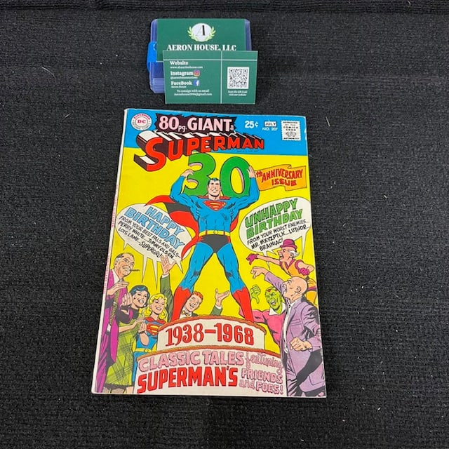 Superman 207 30 Year Anniversary Issue: We are a veteran owned company. Please look at the pictures carefully to determine what you believe the condition of collectible is. We are currently accepting consignments. Email us a aeronhouse1994@
