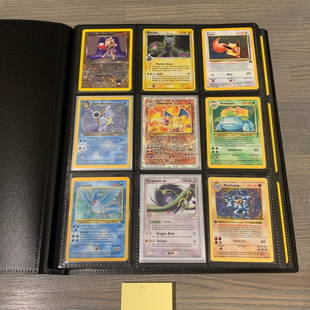 Rare Older and Vintage Pokemon Card Binder: Nice vintage and older pokemon card binder. Includes Rare reverse holo Charizard from legendary collection, as well as Rayquaza EX and Delta Species Mewtwo. Cards are from base set - older delta speci