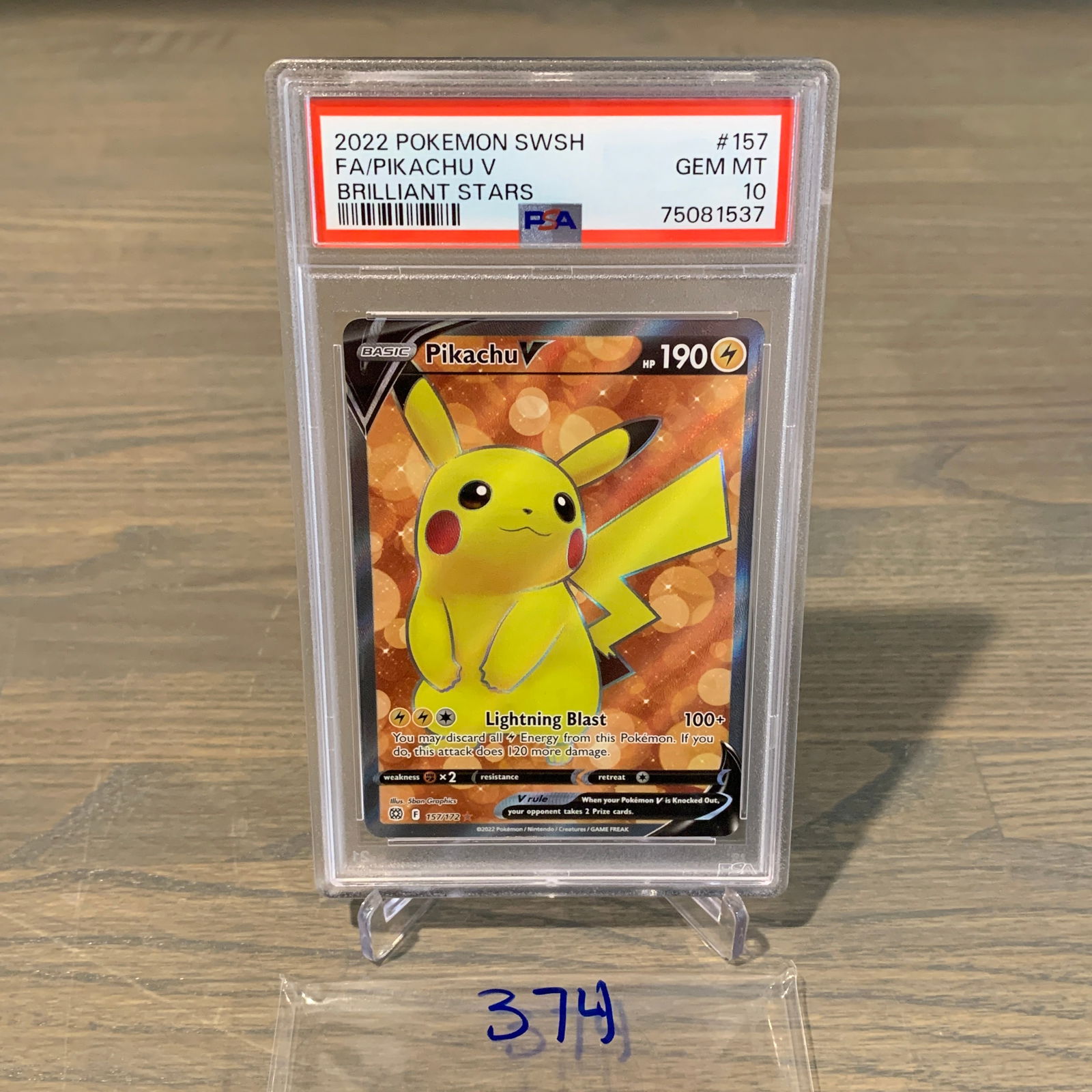 PSA 10 Pikachu V Full Art Pokemon Card (1 of 2)