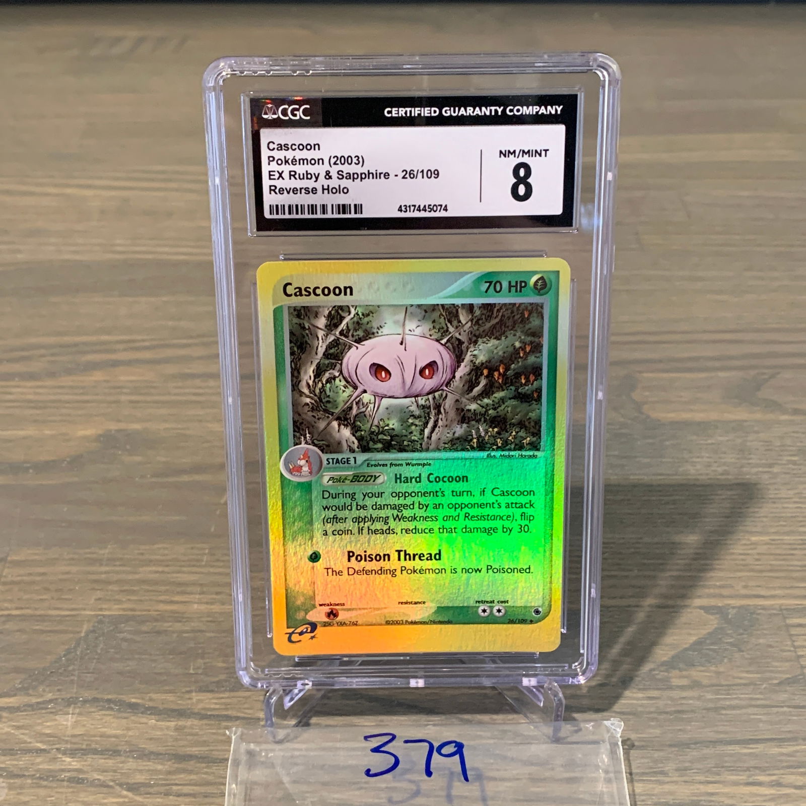 CGC 8 Cascoon Reverse Holo Pokemon Card (1 of 2)