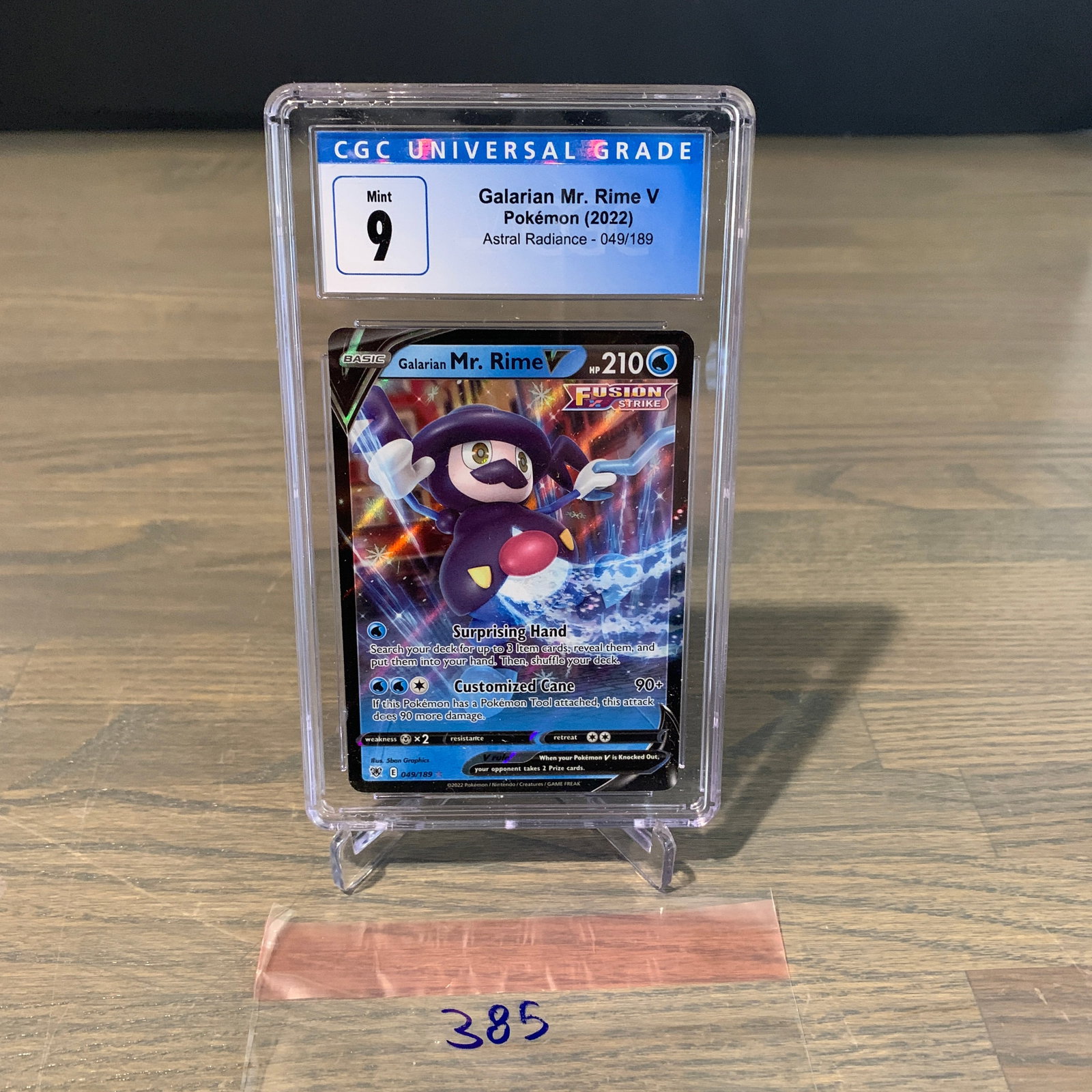 CGC 9 Galarian Mr. Rime V Pokemon Card: CGC 9 Galarian Mr. Rime V #49 Pokemon Card. Astraal Radiance. We are a veteran owned company. Please look at the pictures carefully to determine what you believe the condition of collectible is. We ar