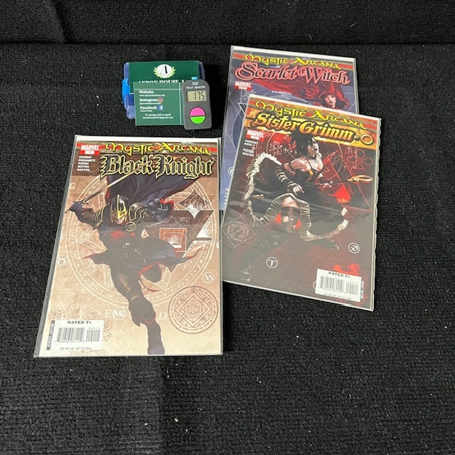 Mystic Arcana 1 Black Knight Scarlet Witch +: We are a veteran owned company. Please look at the pictures carefully to determine what you believe the condition of collectible is. We are currently accepting consignments. Email us a aeronhouse1994@