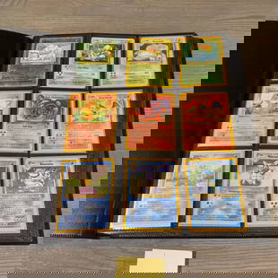 Vintage 151 Pokemon card Binder: Vintage Pokemon card binder filled with the original 151 Pokemon. Tons of holos. Includes cards from base set - legendary collection. We are a veteran owned company. Please look at the pictures carefu