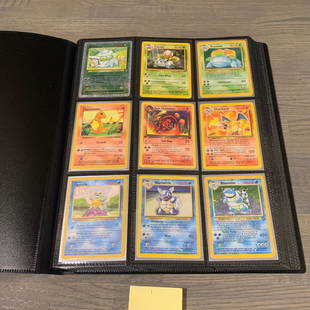 Vintage 151 Pokemon card Binder: Vintage Pokemon card binder filled with the original 151 Pokemon. Tons of holos. Includes cards from base set - legendary collection. We are a veteran owned company. Please look at the pictures