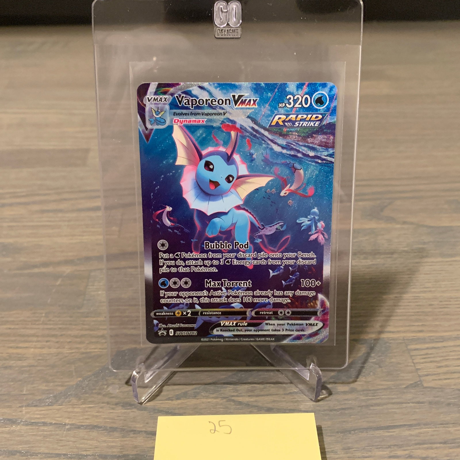 Vaproeon VMAX Rare Promo Pokemon Card: Vaporeon VMAX #SWSH182 Promo Pokemon card. We are a veteran owned company. Please look at the pictures carefully to determine what you believe the condition of collecitible is. We are currently accept