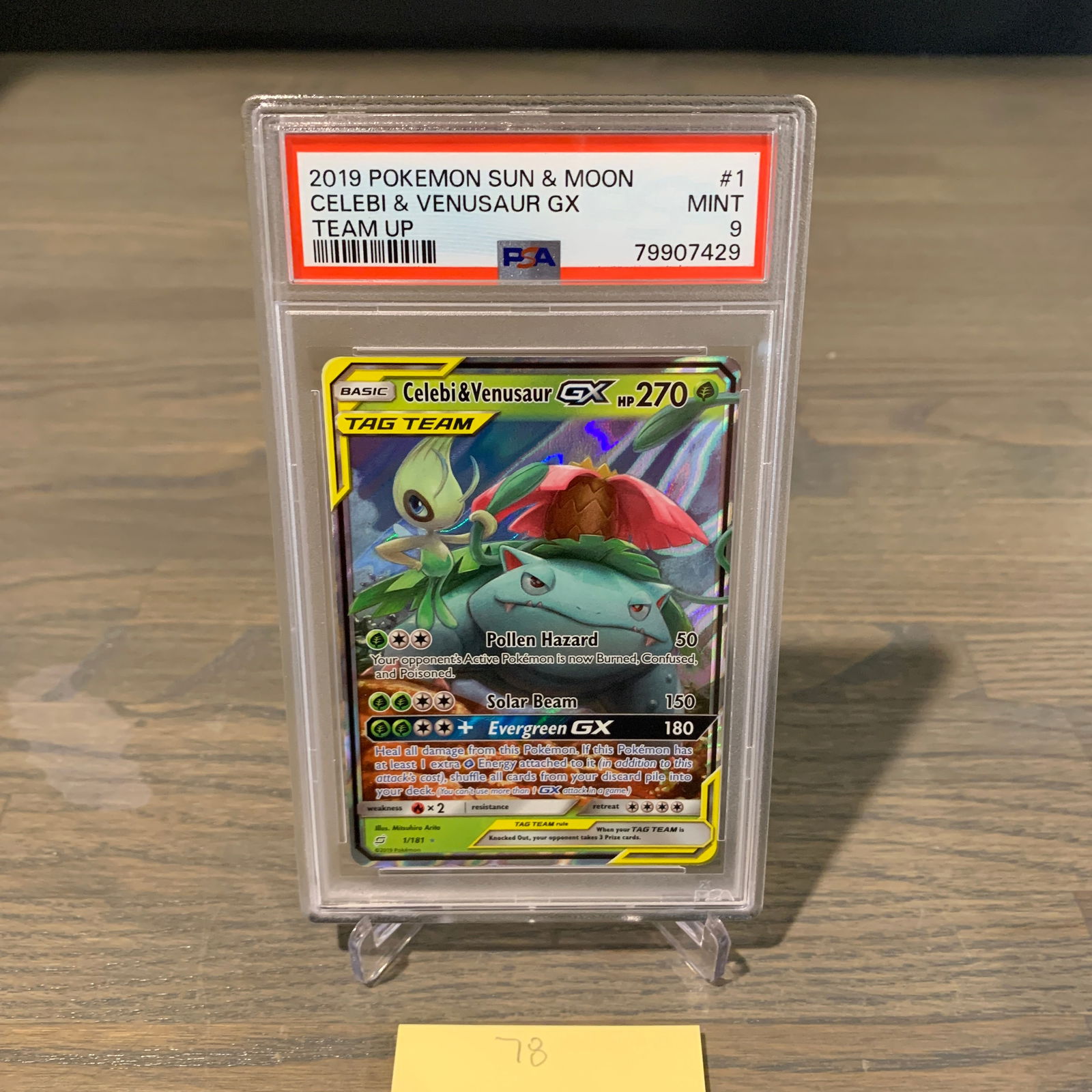 PSA 9 Celebi & Venusaur GX Pokemon Card (1 of 2)