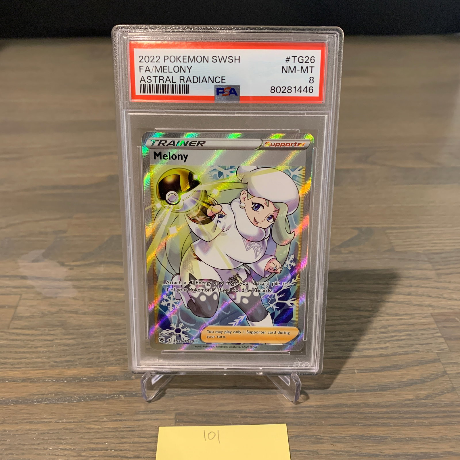 PSA 8 FA/ Melony Pokemon Card: PSA 8 NM-MT Full Art Melony #TG26 Pokemon Card. Please look at the pictures carefully to determine what you believe the condition of collecitible is. We are currently accepting consignments. Email us 