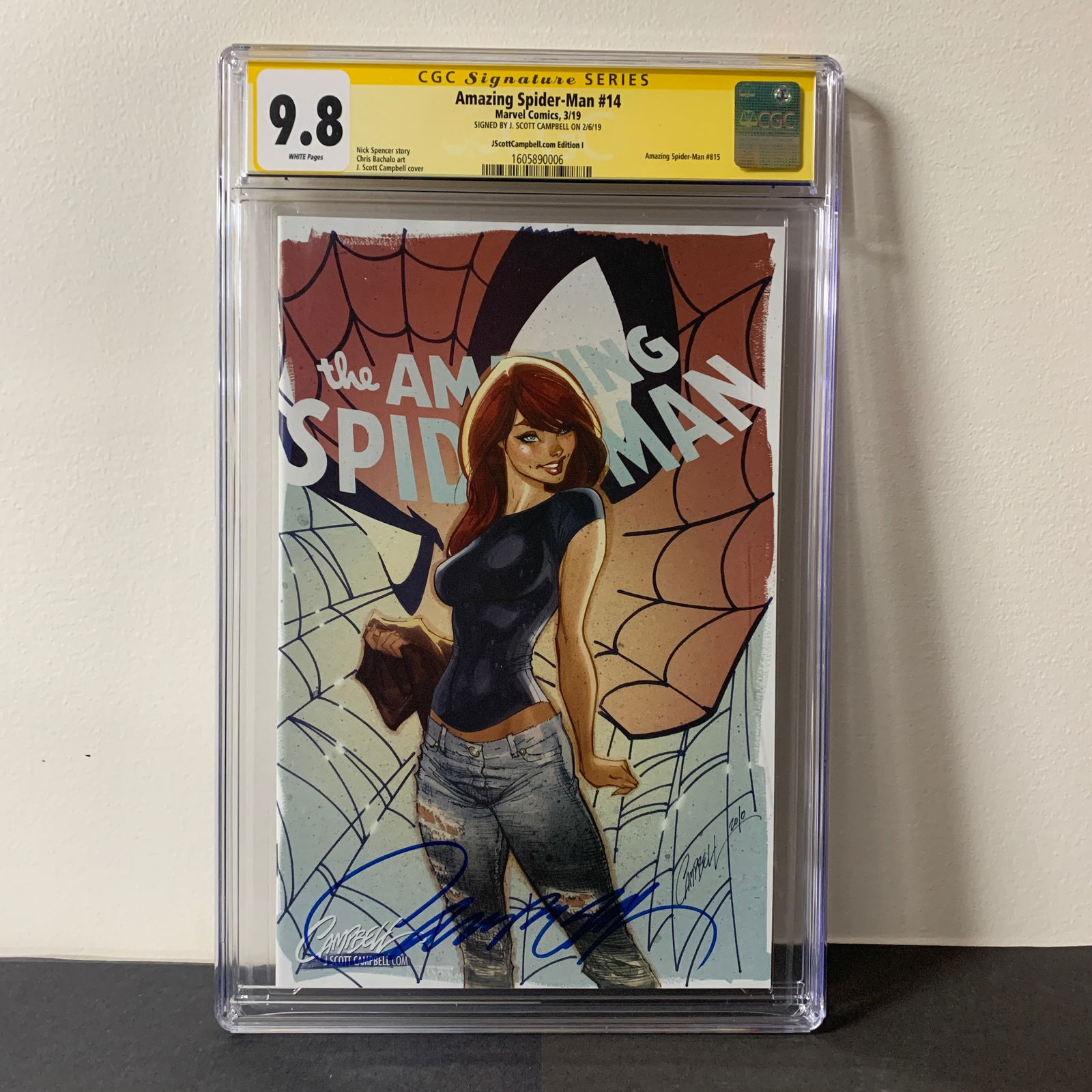 Amazing Spider-Man #14 CGC 9.8 Signed J.Scott Campbell (1 of 4)