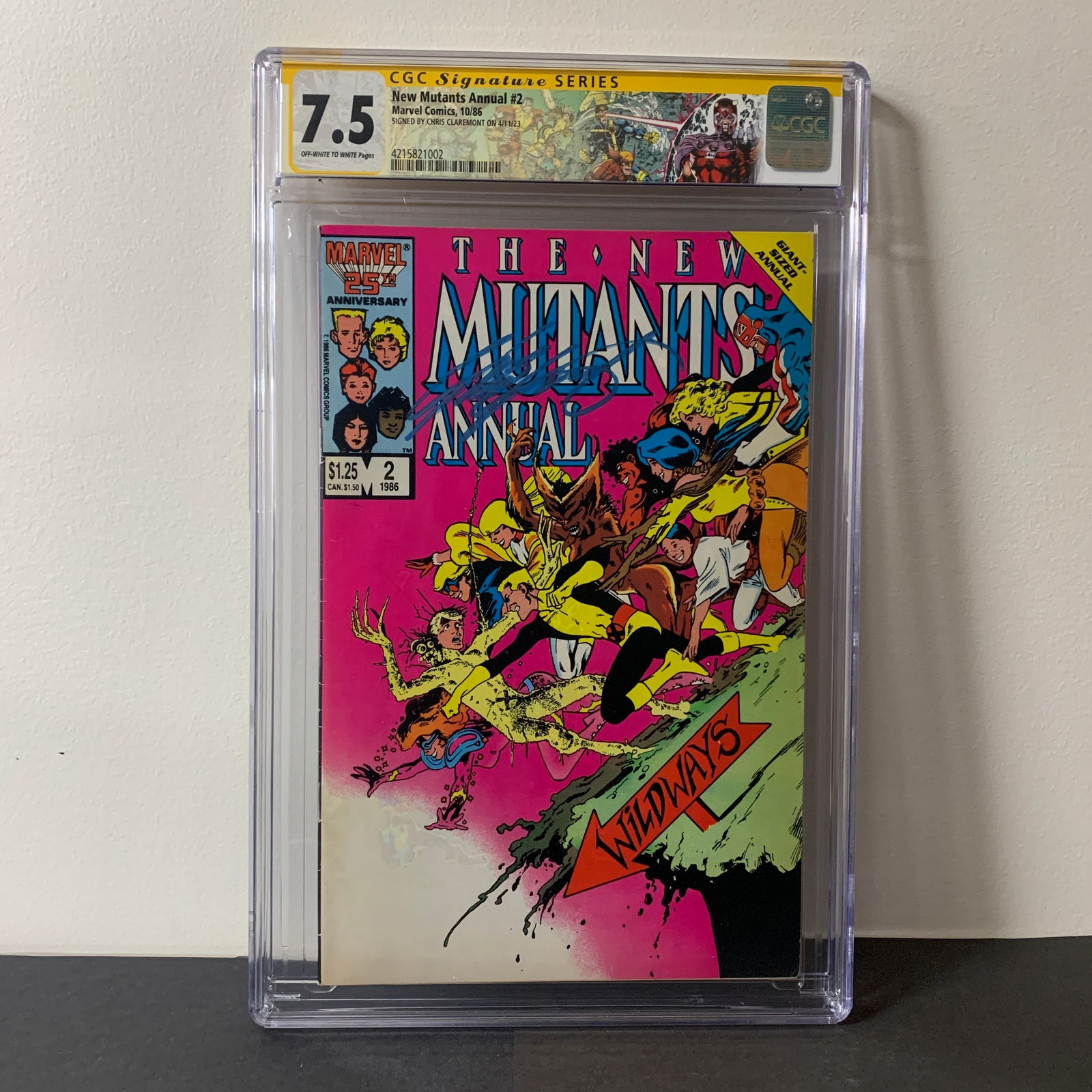 New Mutants Annual #2 CGC 7.5 Signed Chris Claremont 1st Psylocke and Meggan (1 of 4)