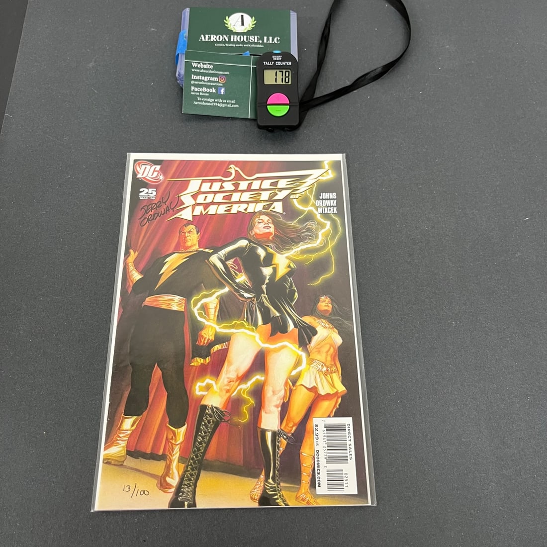 Justice Society of America 25 Signed Jerry Ordway DF COA (1 of 3)