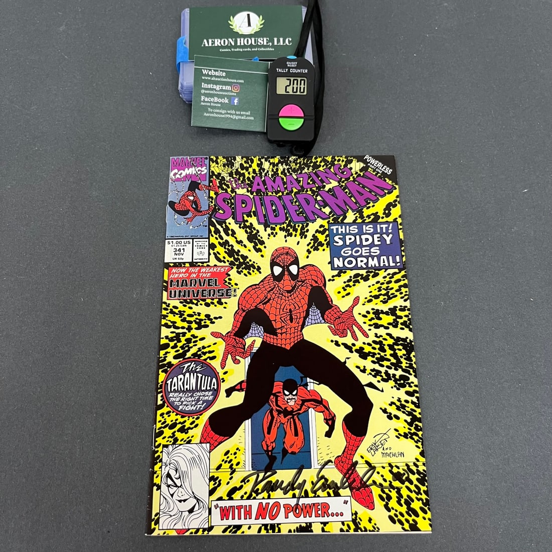 Amazing Spider-man 341 signed by Randy Emberlin (1 of 2)