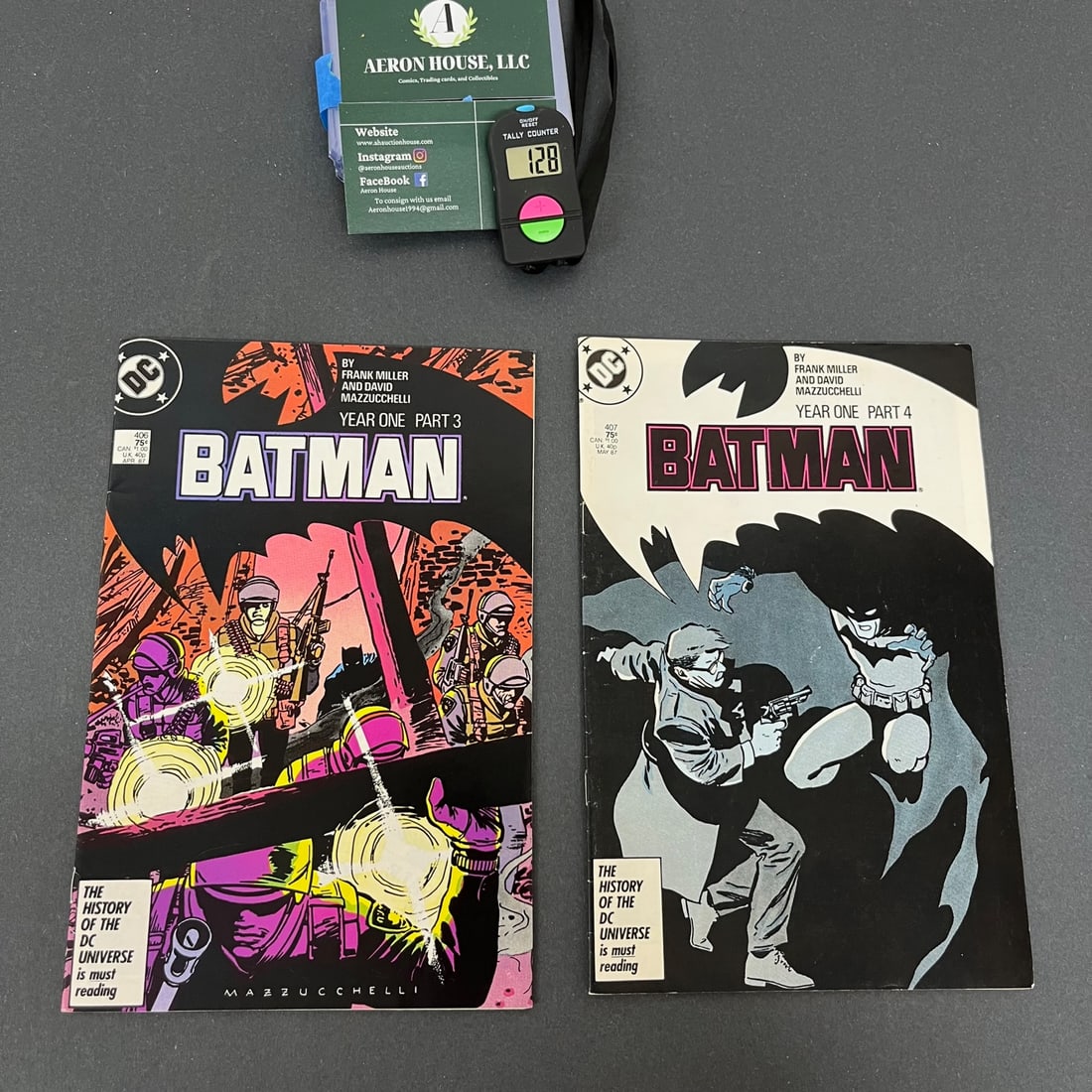 Batman 406 & 407 Year One Story: We are a veteran owned company. Please look at the pictures carefully to determine what you believe the condition of collectible is. We are currently accepting consignments. Email us a aeronhouse1994@