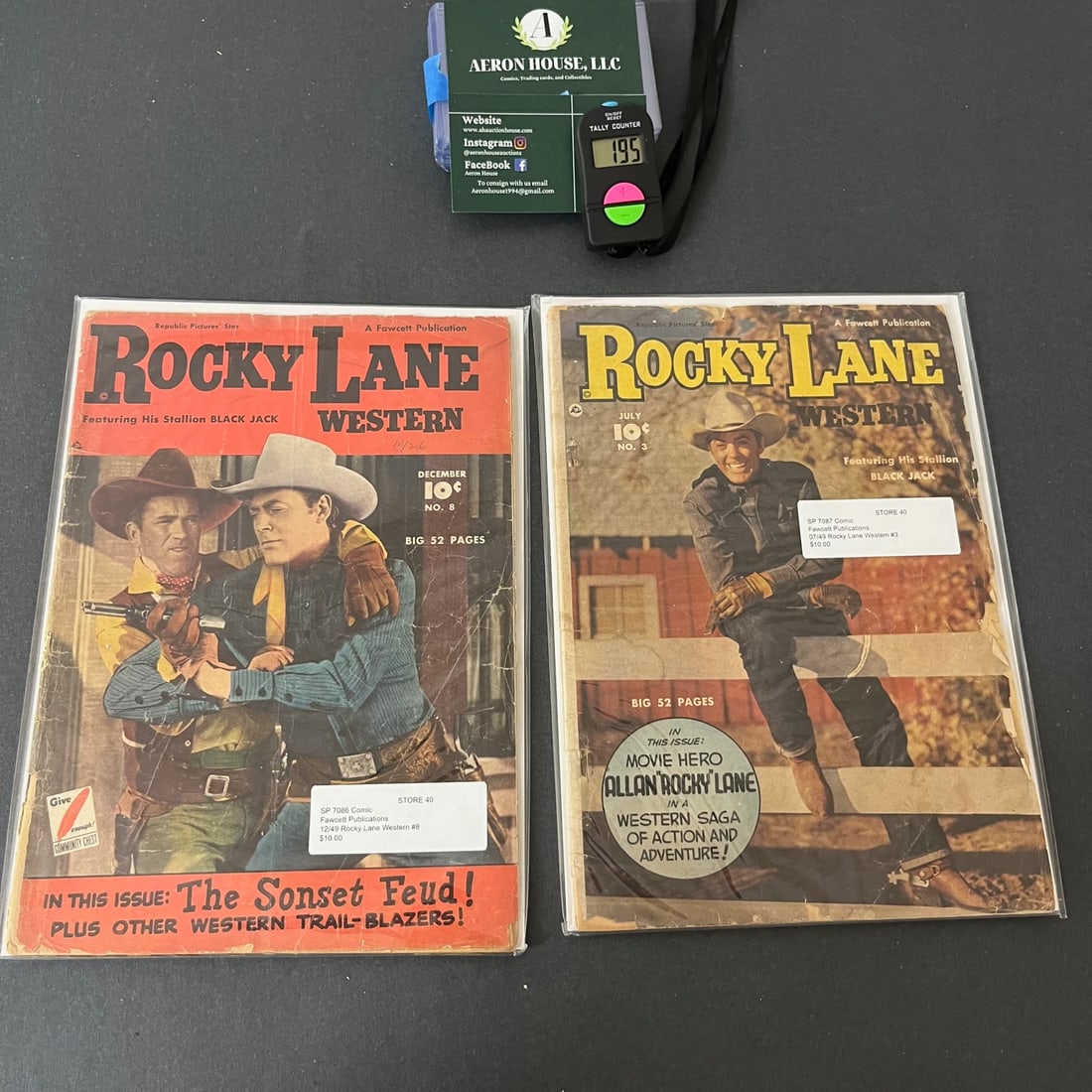 Rocky Lane & Dakota Lil Western Comics: We are a veteran owned company. Please look at the pictures carefully to determine what you believe the condition of collectible is. We are currently accepting consignments. Email us a aeronhouse1994@