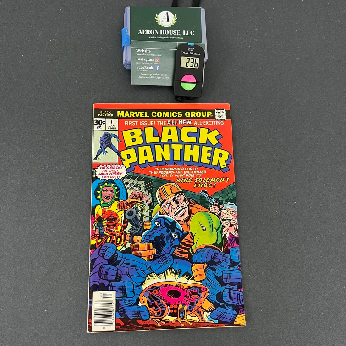 Black Panther 1 Jack Kirby Art 1st BP Solo Series: We are a veteran owned company. Please look at the pictures carefully to determine what you believe the condition of collectible is. We are currently accepting consignments. Email us a aeronhouse1994@
