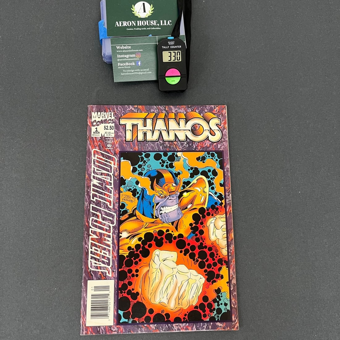 Cosmic Powers 1 Feat. Thanos Rare Newsstand Ed: We are a veteran owned company. Please look at the pictures carefully to determine what you believe the condition of collectible is. We are currently accepting consignments. Email us a aeronhouse1994@