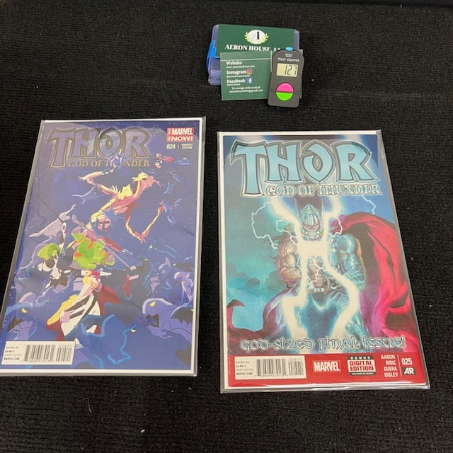 Thor God of Thunder 24 & 25 War of Realms 1: Issue 25, key issue, initiates the war of realms event! We are a veteran owned company. Please look at the pictures carefully to determine what you believe the condition of collectible is. We are curr