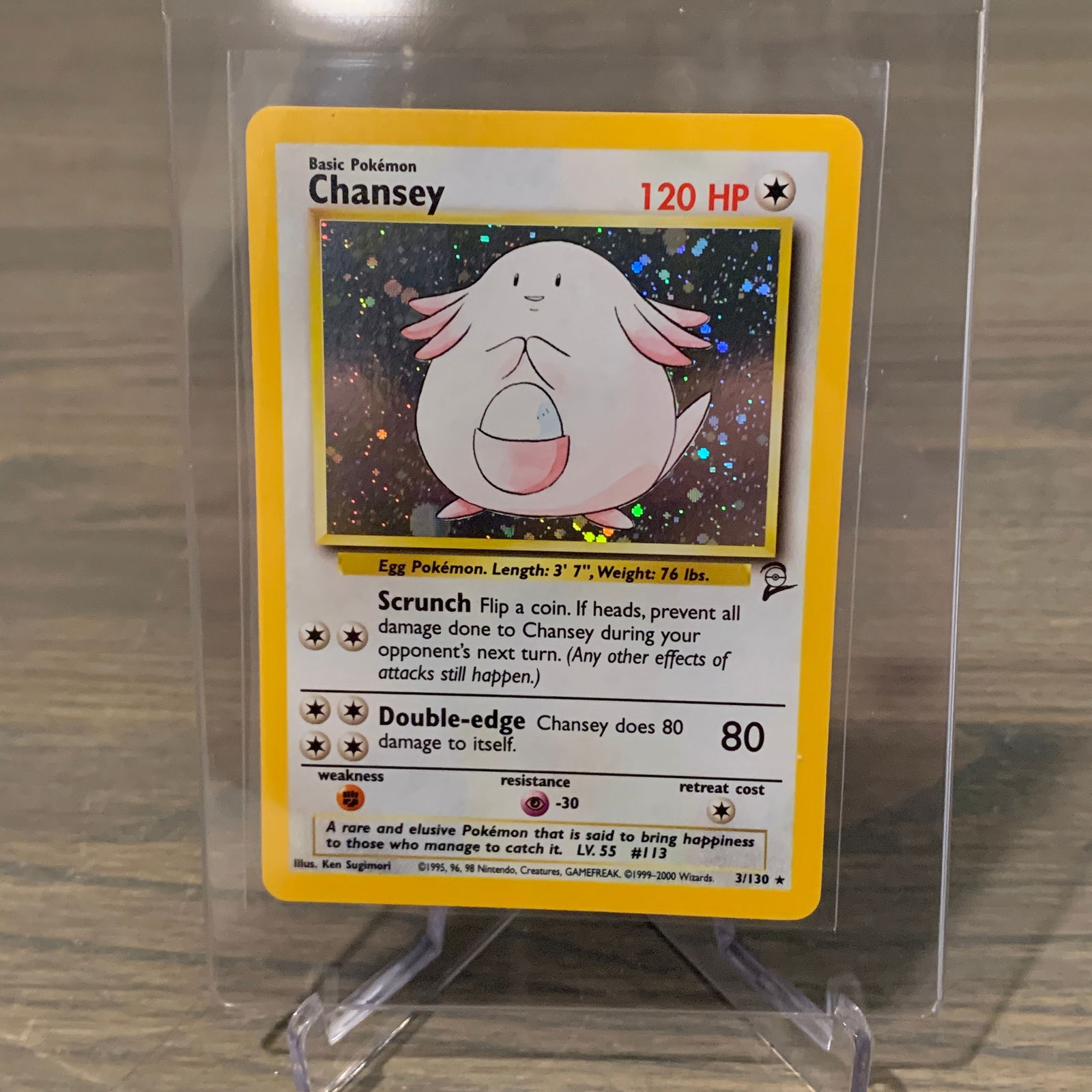 Base Set 2 Chansey Holo Pokemon card (1 of 2)