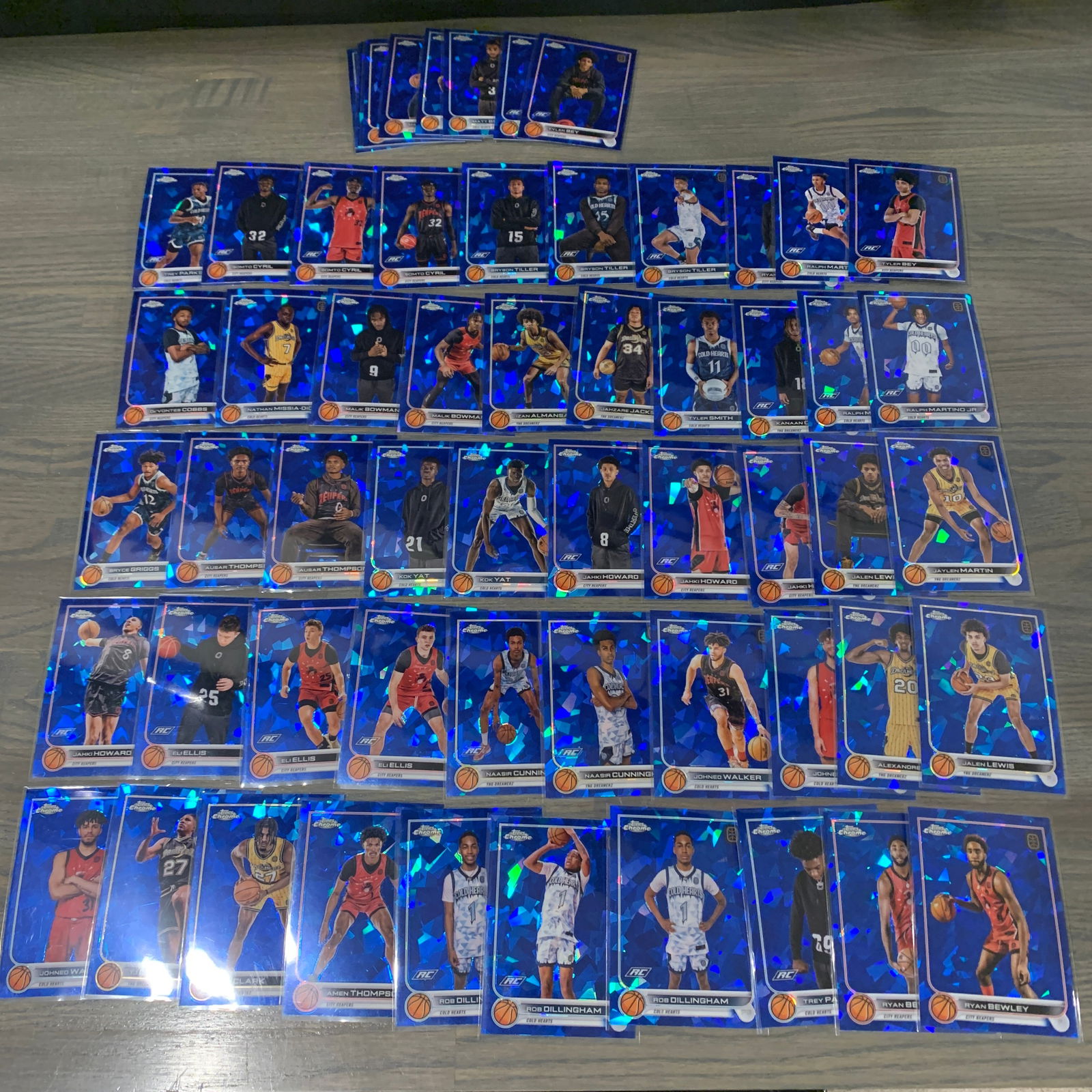 Topps Chrome Blue Refractor Basketball Cards (1 of 6)
