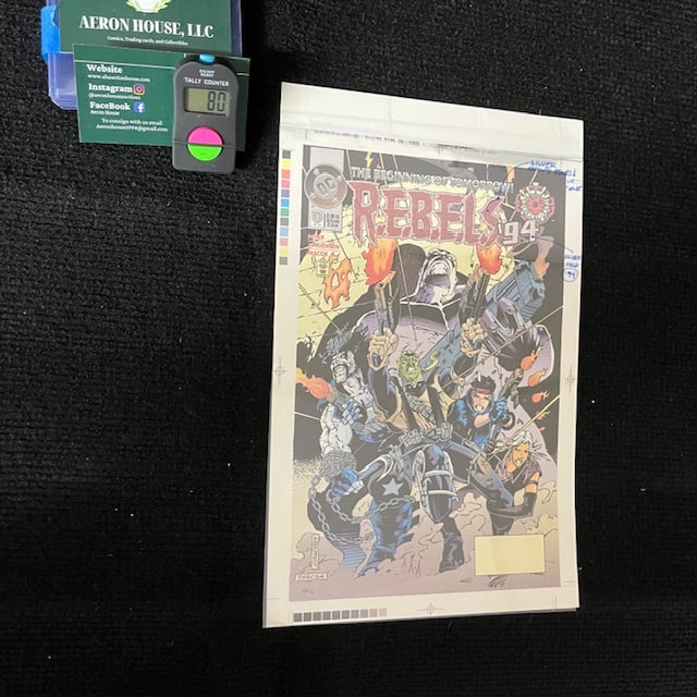 R.E.B.E.L.S. 94 4-color Cover Art Proof w/Comments: Another four color art proof, this one is a full front cover 4-color art proof of DC's Rebels #0. These art profs are rare, especially ones that are edited with mistakes found. This art proof has mult