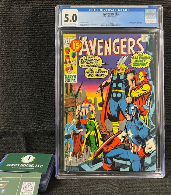 Avengers 92 CGC 5.0 Neal Adams art (1 of 1)
