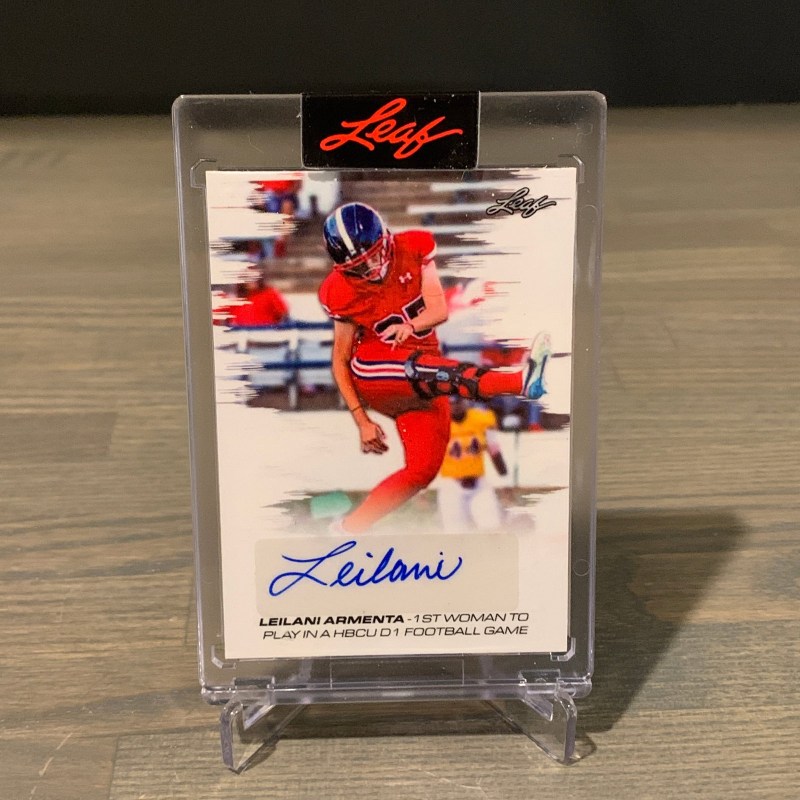 Leilani Armenta Signature Leaf Football Card (1 of 2)