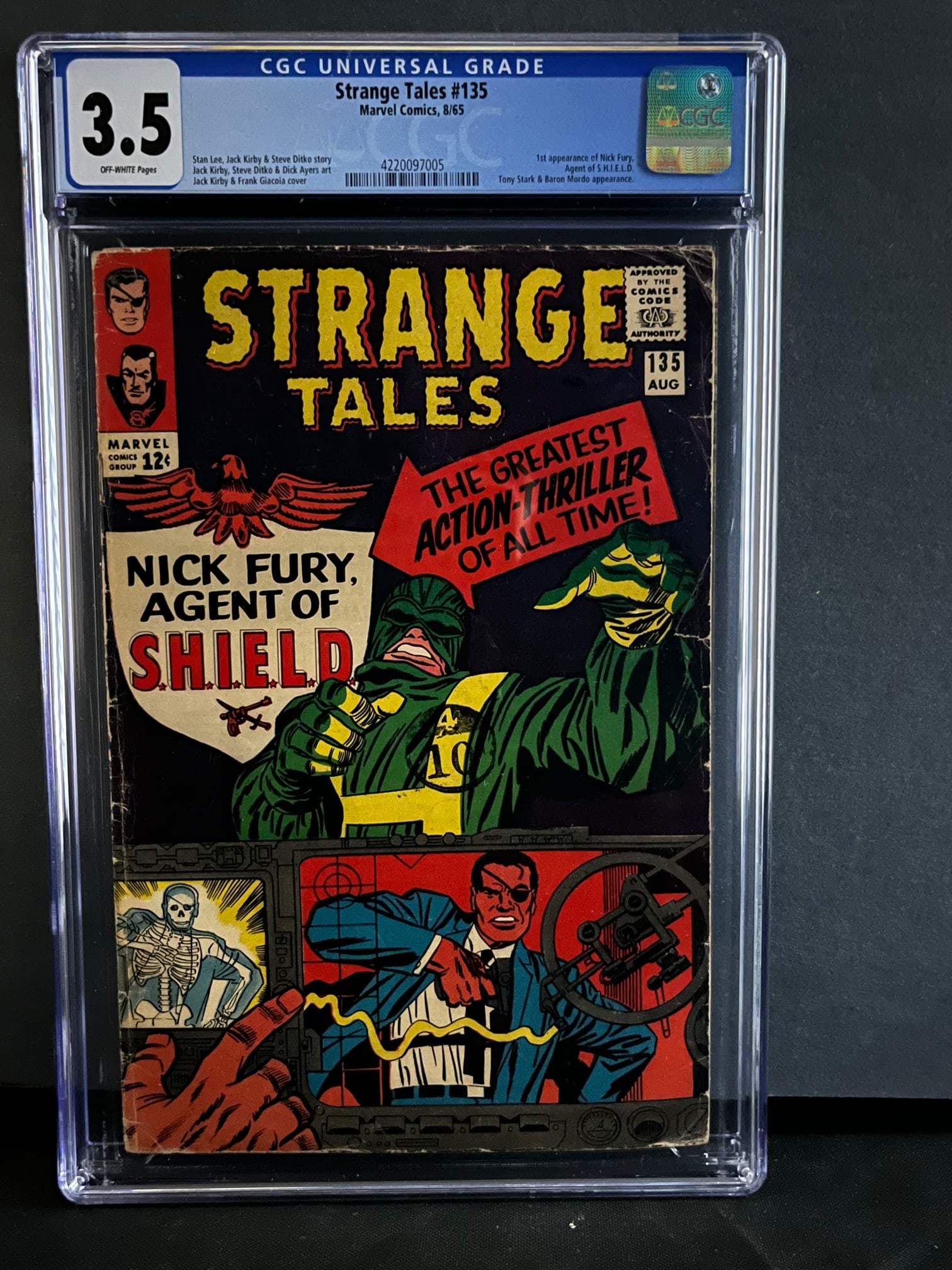 Strange Tales 135 CGC 3.5 1st app Nick Fury! (1 of 1)