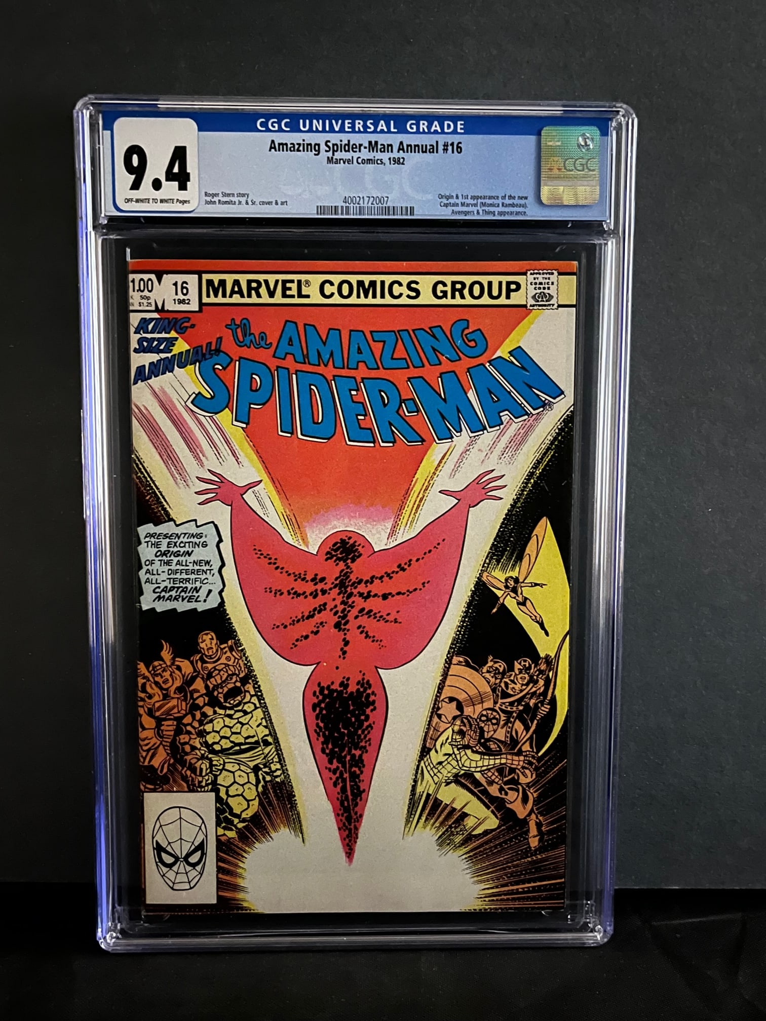 Amazing Spider-man Annual 16 CGC 9.4 1st app New Capt. Marvel (1 of 1)