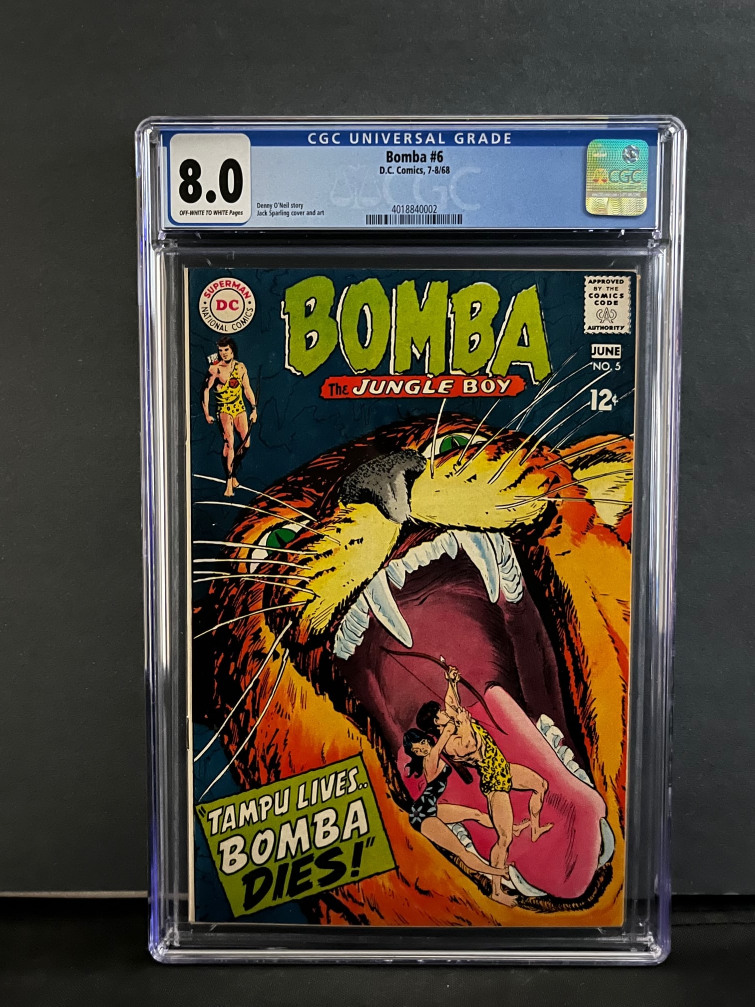 Bomba 6 CGC 8.0 DC Silver Age (1 of 1)