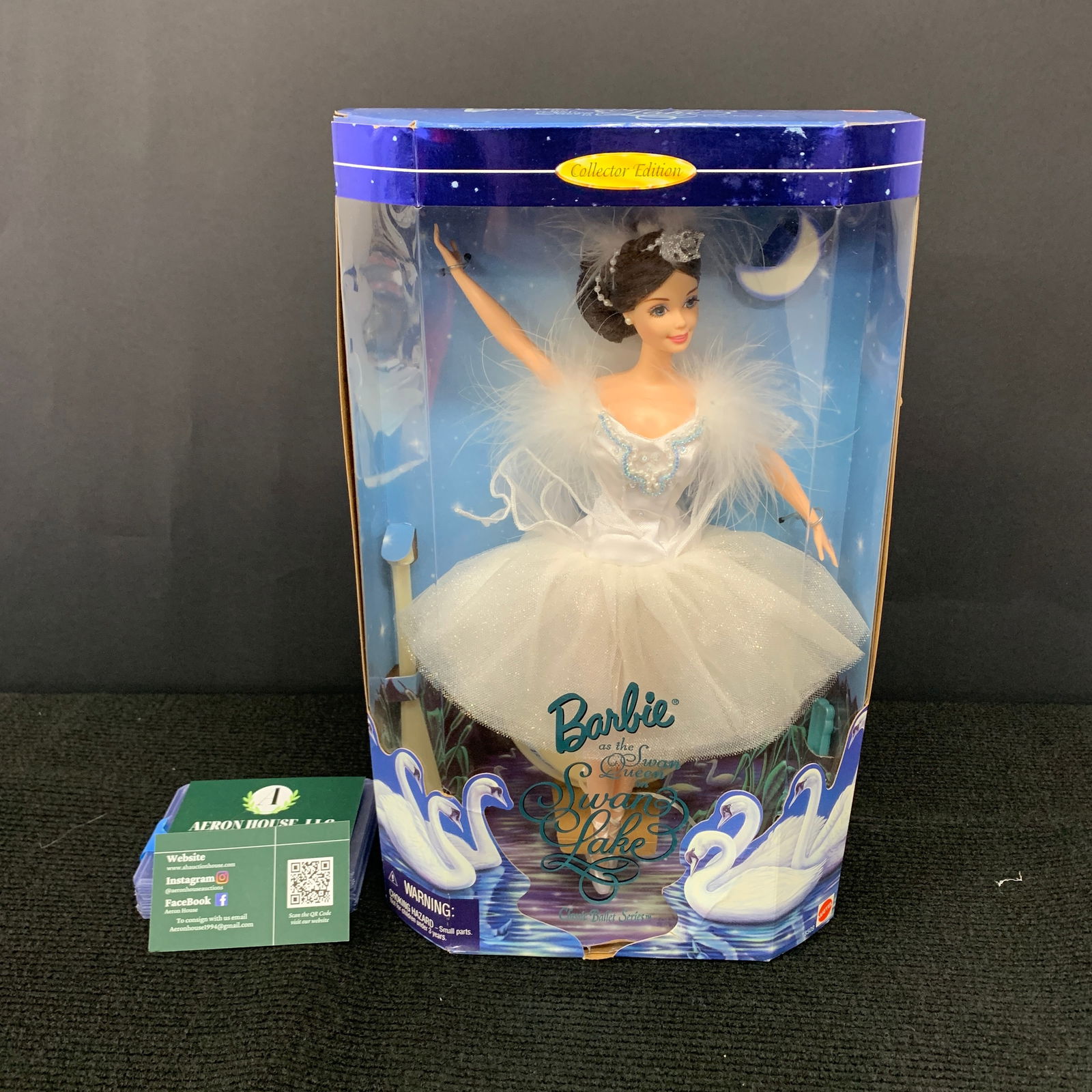 NIB Swan Queen, Swan Lake Barbie: NIB Swan Queen on Swan Lake, Classic Ballet Series Barbie. We are a veteran owned company. Please look at the pictures carefully to determine what you believe the condition of collectible is. We are c