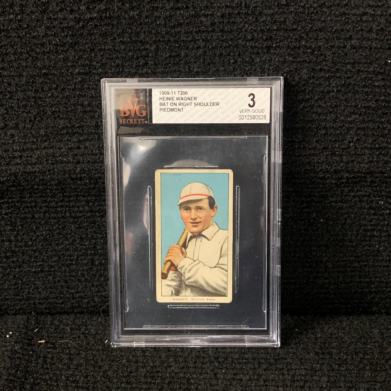 BVG 3 T206 Piedmont Heinie Wagner Baseball Card (1 of 2)