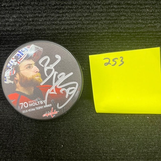 Braden Holtby Signed Puck w/ NHL Holo (1 of 2)