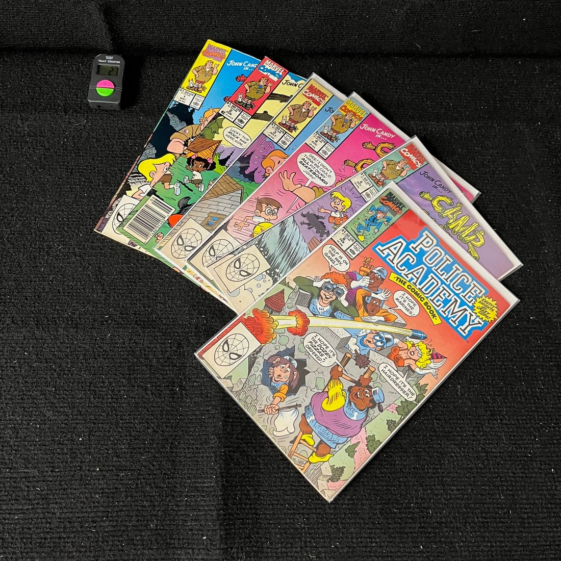 Camp Candy & Police Academy Marvel Comics Lot: We are a veteran owned company. Please look at the pictures carefully to determine what you believe the condition of collectible is. We are currently accepting consignments. Email us a aeronhouse1994@