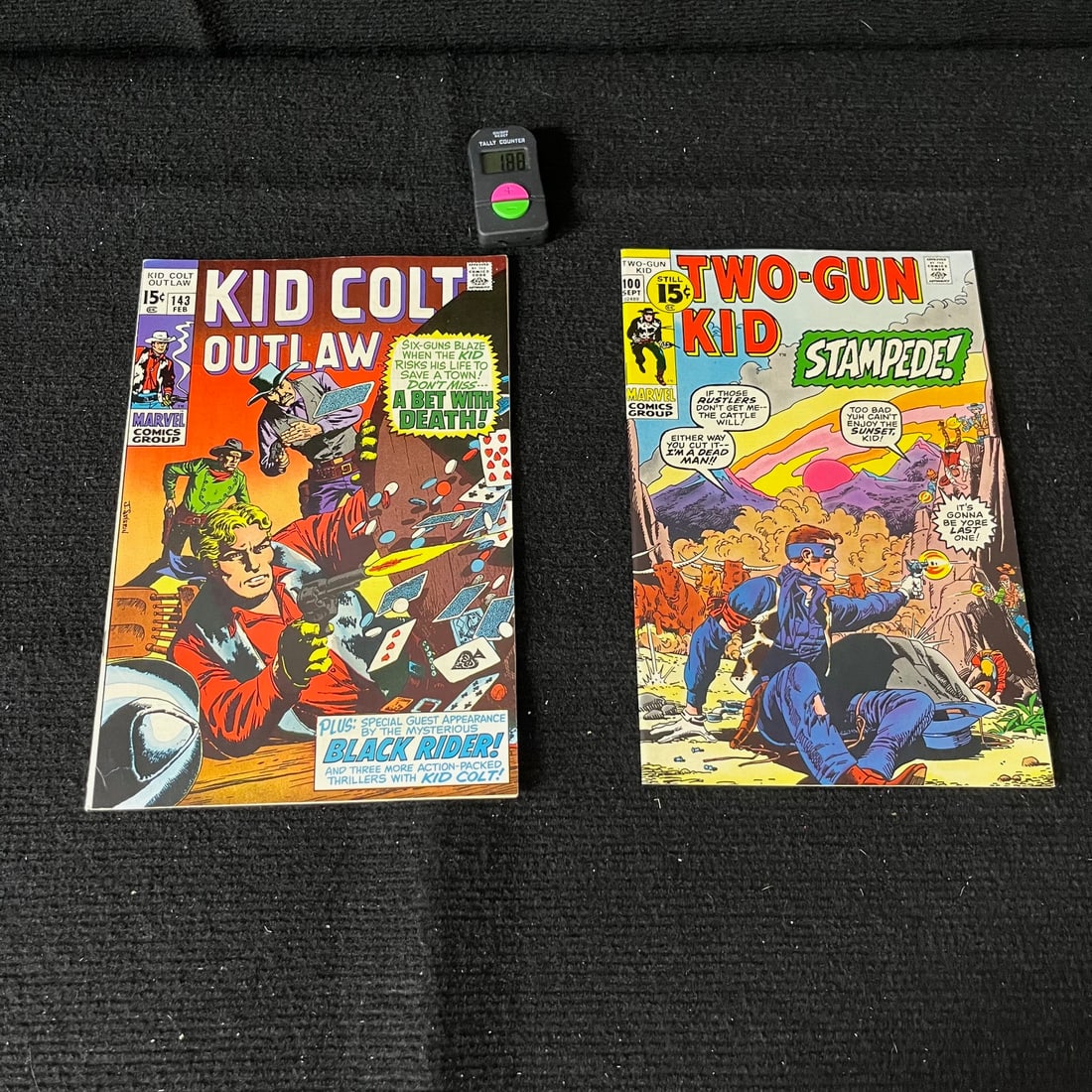 Kid Colt Outlaw 143 & Two Gun kid 100: We are a veteran owned company. Please look at the pictures carefully to determine what you believe the condition of collectible is. We are currently accepting consignments. Email us a aeronhouse1994@