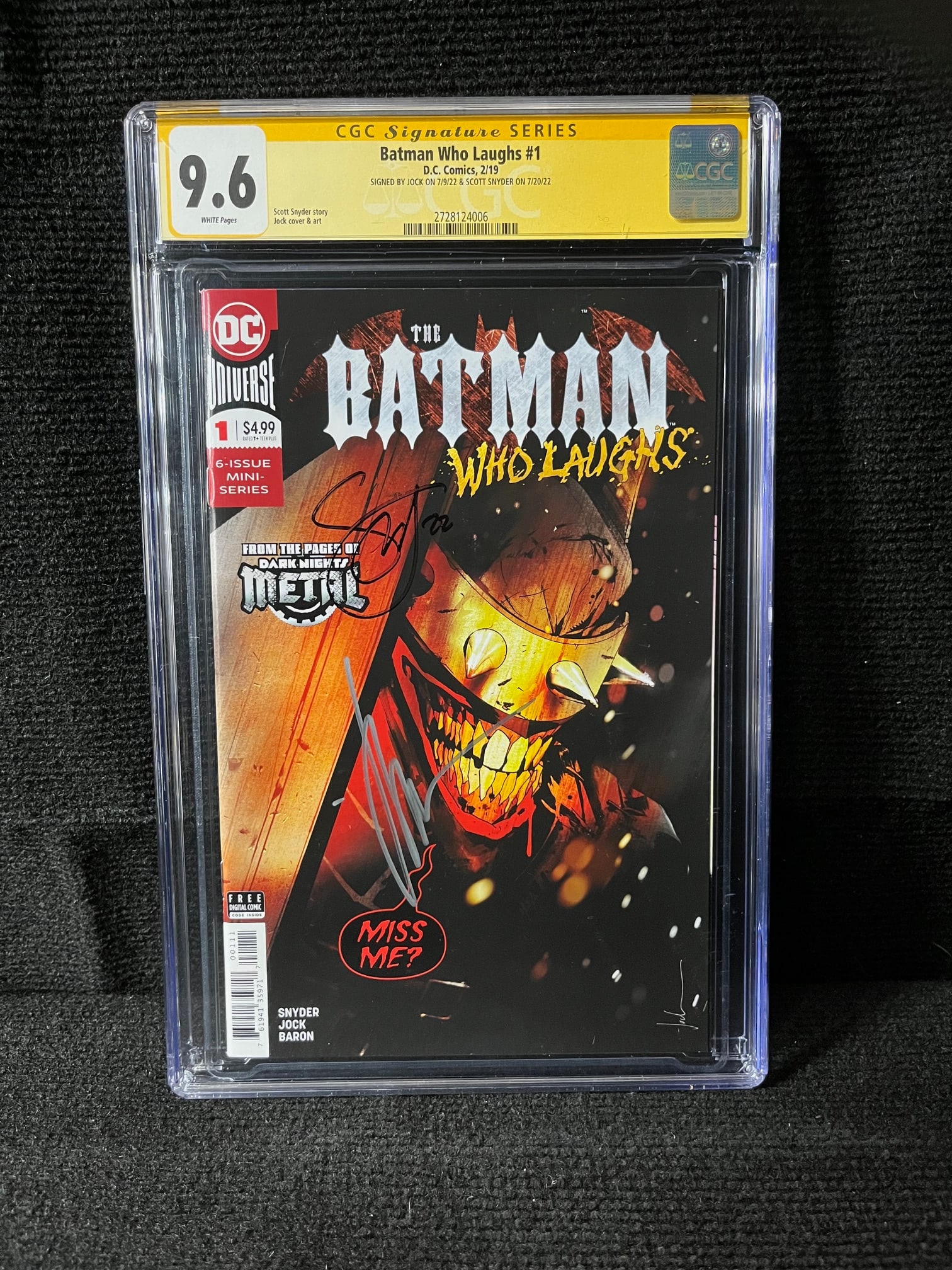 Batman Who Laughs 1 CGC SS 9.6 Jock & Snyder Sigs (1 of 1)