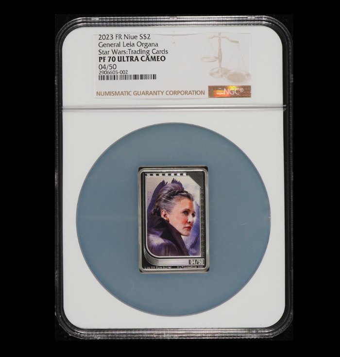 SILVER $2 LEIA ORGANA STAR WARS TRADING CARDS NGC PF70 UCAM (1 of 2)