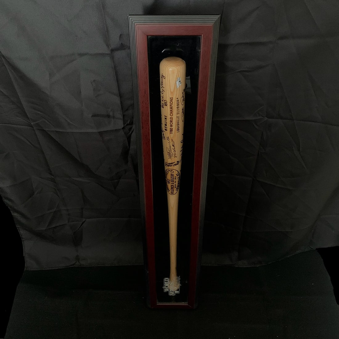 Phillies 80 WS Team Signed Baseball Bat w/COA (1 of 9)