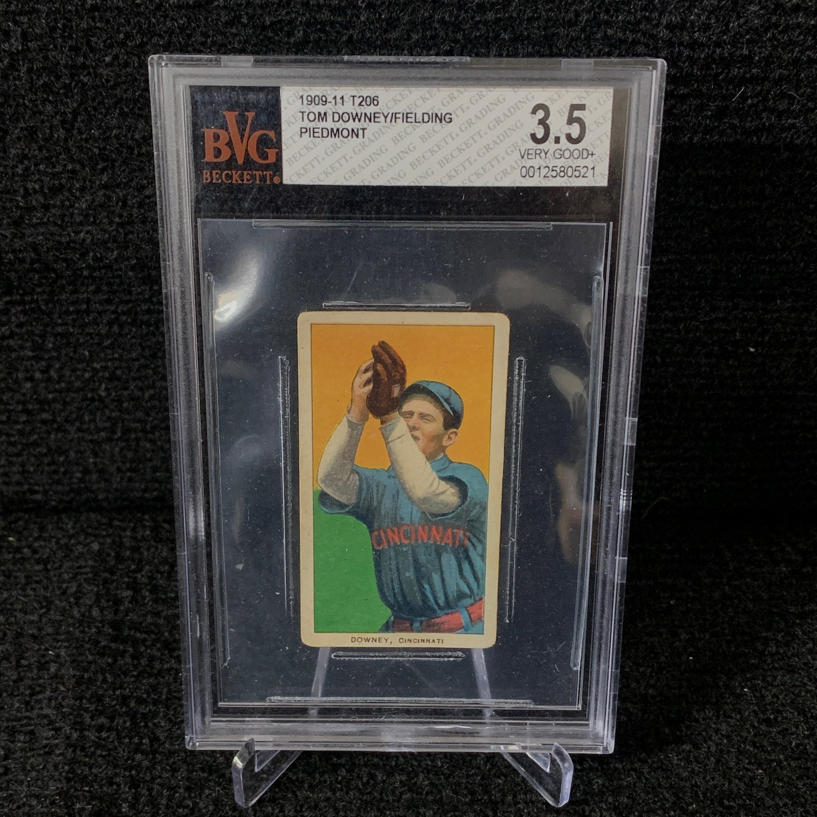 Beckett 3.5 Tom Downey Piedmont T206: Beckett 3.5 Very Good + Tom Downey/ Fielding Piedmont T206 Baseball Card. We are a veteran owned company. Please look at the pictures carefully to determine what you believe the condition of colleciti