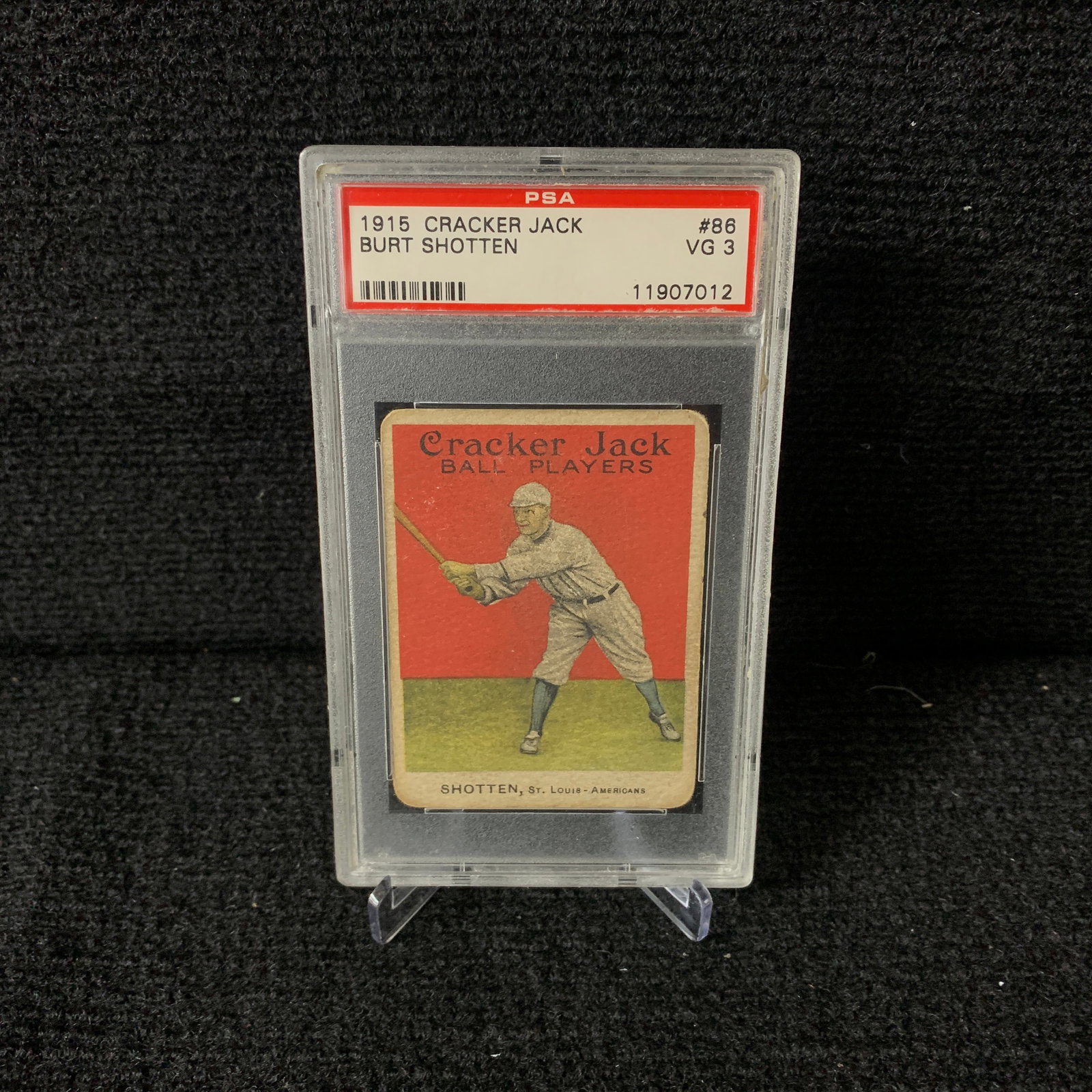 PSA 3 Burt Shotten Cracker Jack: PSA 3 VG Burt Shotten Cracker Jack Baseball Card. We are a veteran owned company. Please look at the pictures carefully to determine what you believe the condition of collecitible is. We are currently