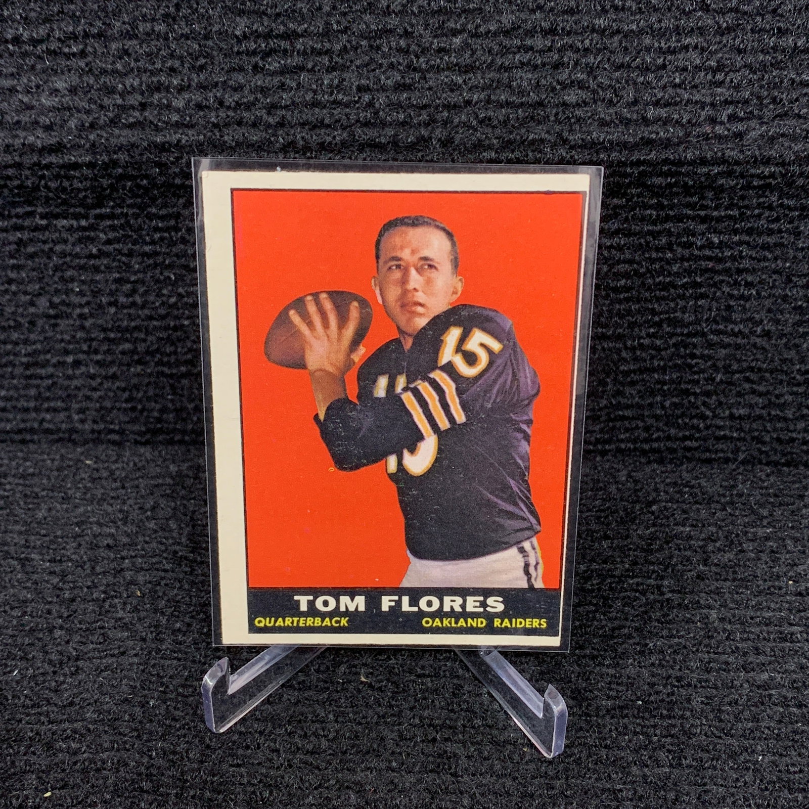 1961 Topps Tom Flores Football Card: Tom Flores #186 Topps 1961 Football Card. We are a veteran owned company. Please look at the pictures carefully to determine what you believe the condition of collecitible is. We are currently accepti