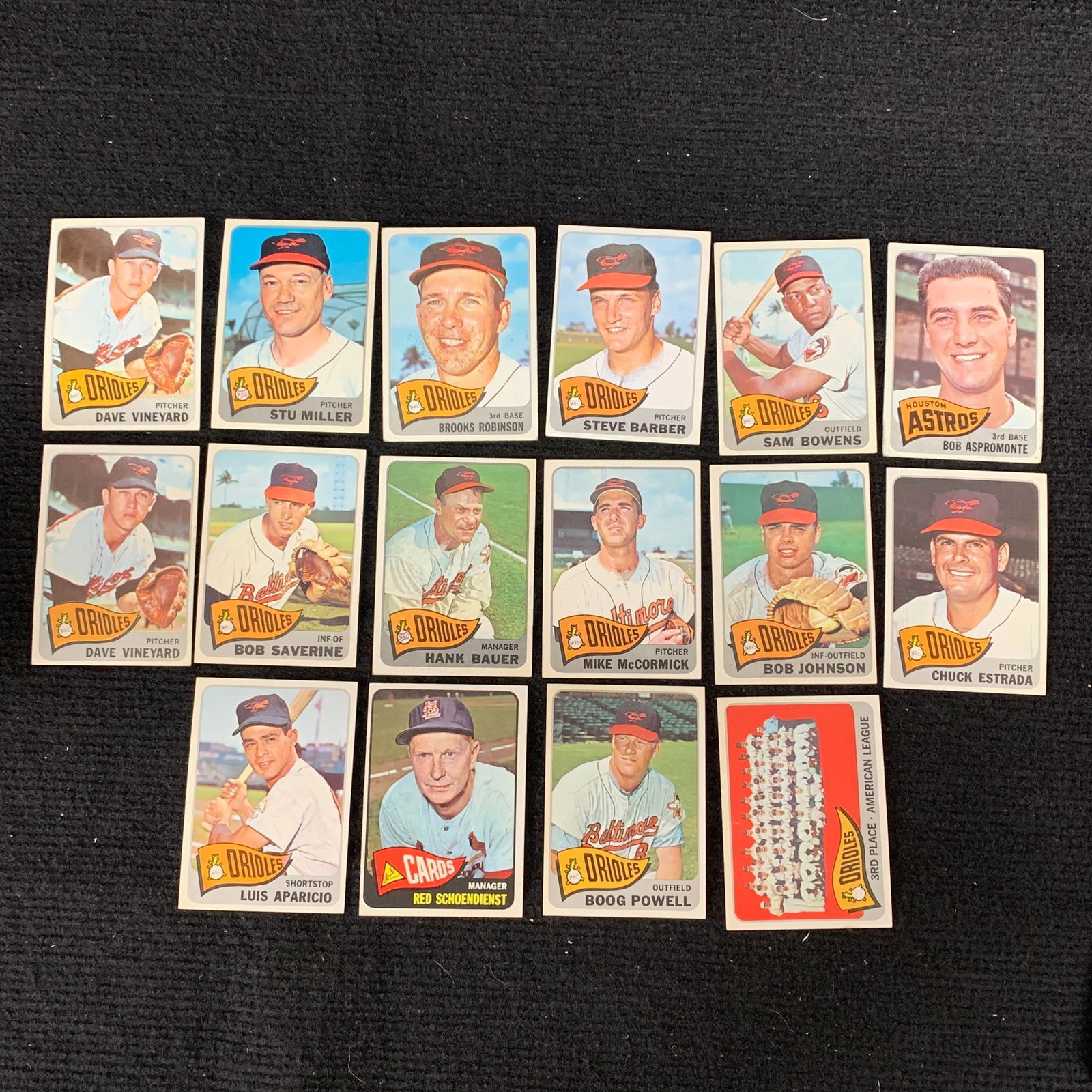 Lot of 1965 Topps Baseball Cards Orioles (1 of 2)