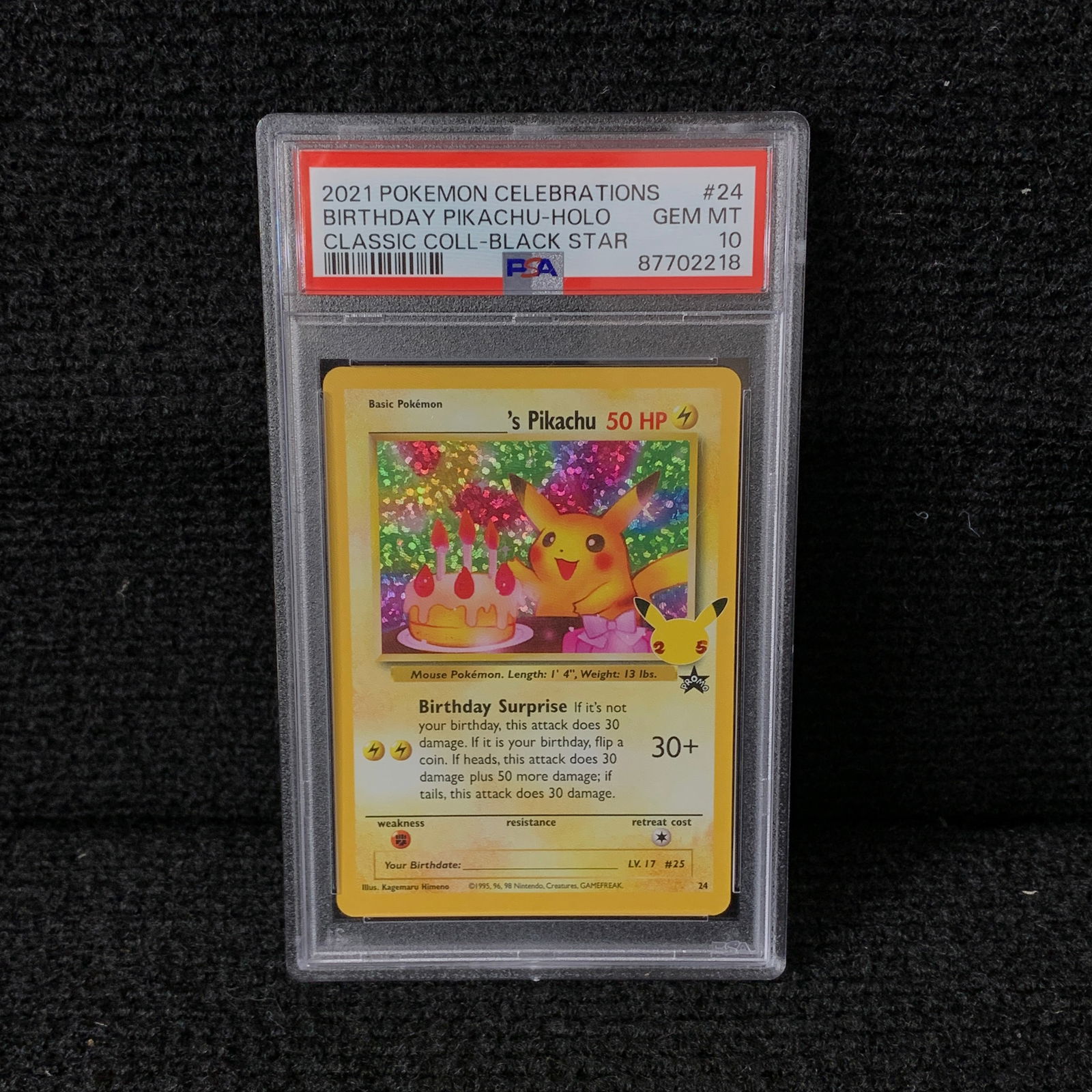 PSA 10 Birthday Pikachu (1 of 2)