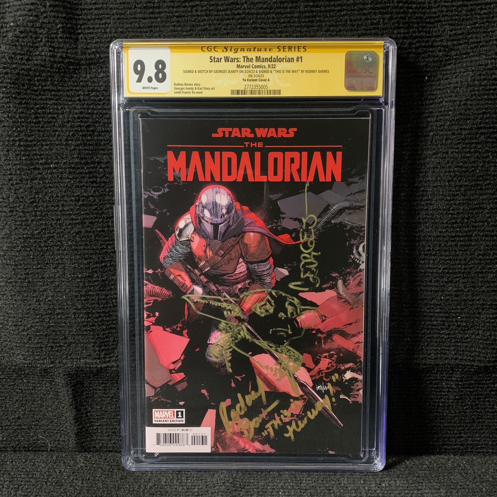 CGC 9.8 SS Mandalorian 1 Sig/Sketch Jeanty (1 of 1)