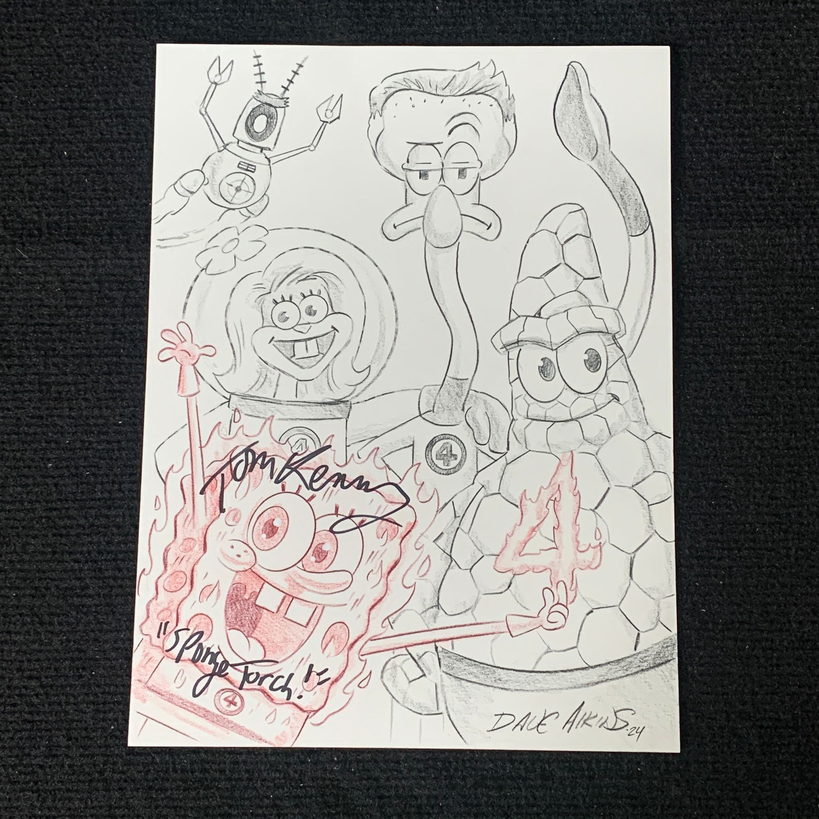 Dave Aikins & Tom Kenny Signed Color Sketch (1 of 4)