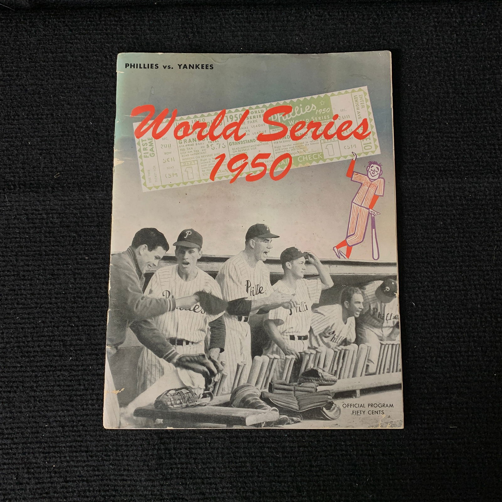 1950 World Series Program: 195 World Series Program. Yankees Vs. Phillies. We are a veteran owned company. Please look at the pictures carefully to determine what you believe the condition of collecitible is. We are currently a