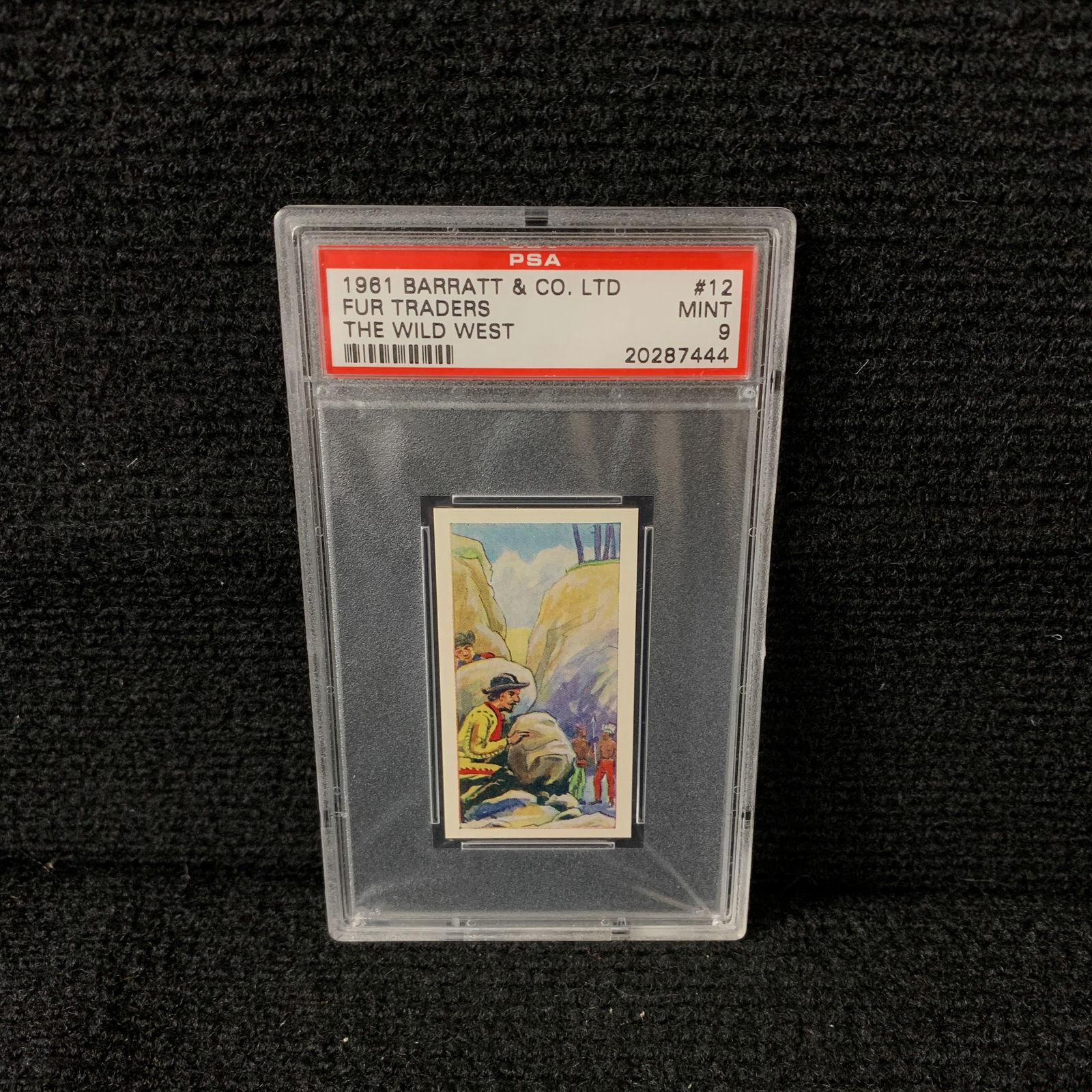PSA 9 Fur Traders 1961 Barratt & Co. Card: PSA 9 Fur Traders #12 The Wild West Set. By Barratt & Co. 1961. POP 5 We are a veteran owned company. Please look at the pictures carefully to determine what you believe the condition of collecitible