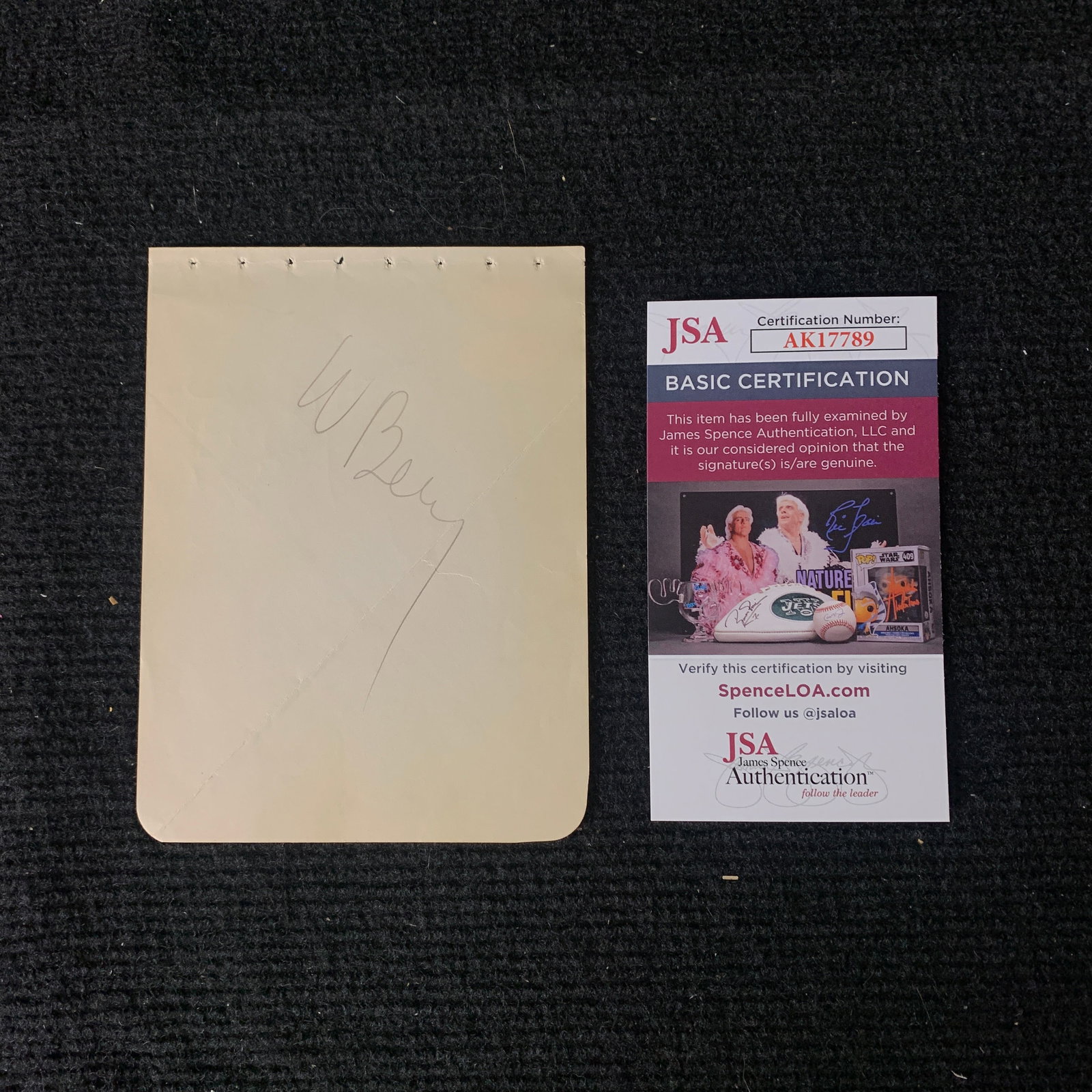 American Actor Wallace Beery Sig, JSA: American Actor Wallace Beery Authentic Signature. COA from JSA. We are a veteran owned company. Please look at the pictures carefully to determine what you believe the condition of collecitible is. We